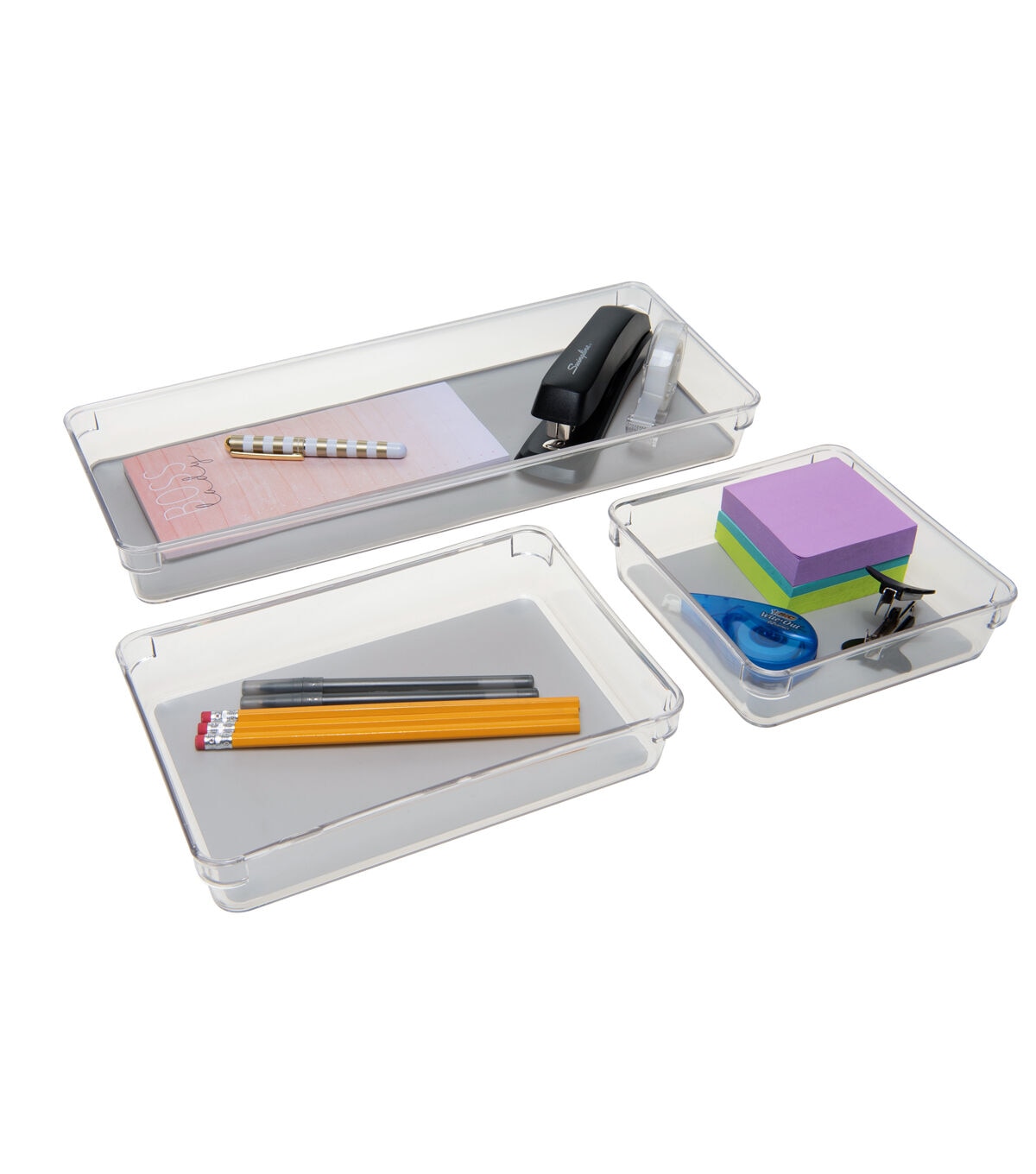 Simplify 3ct Clear Multipurpose Drawer Organizers