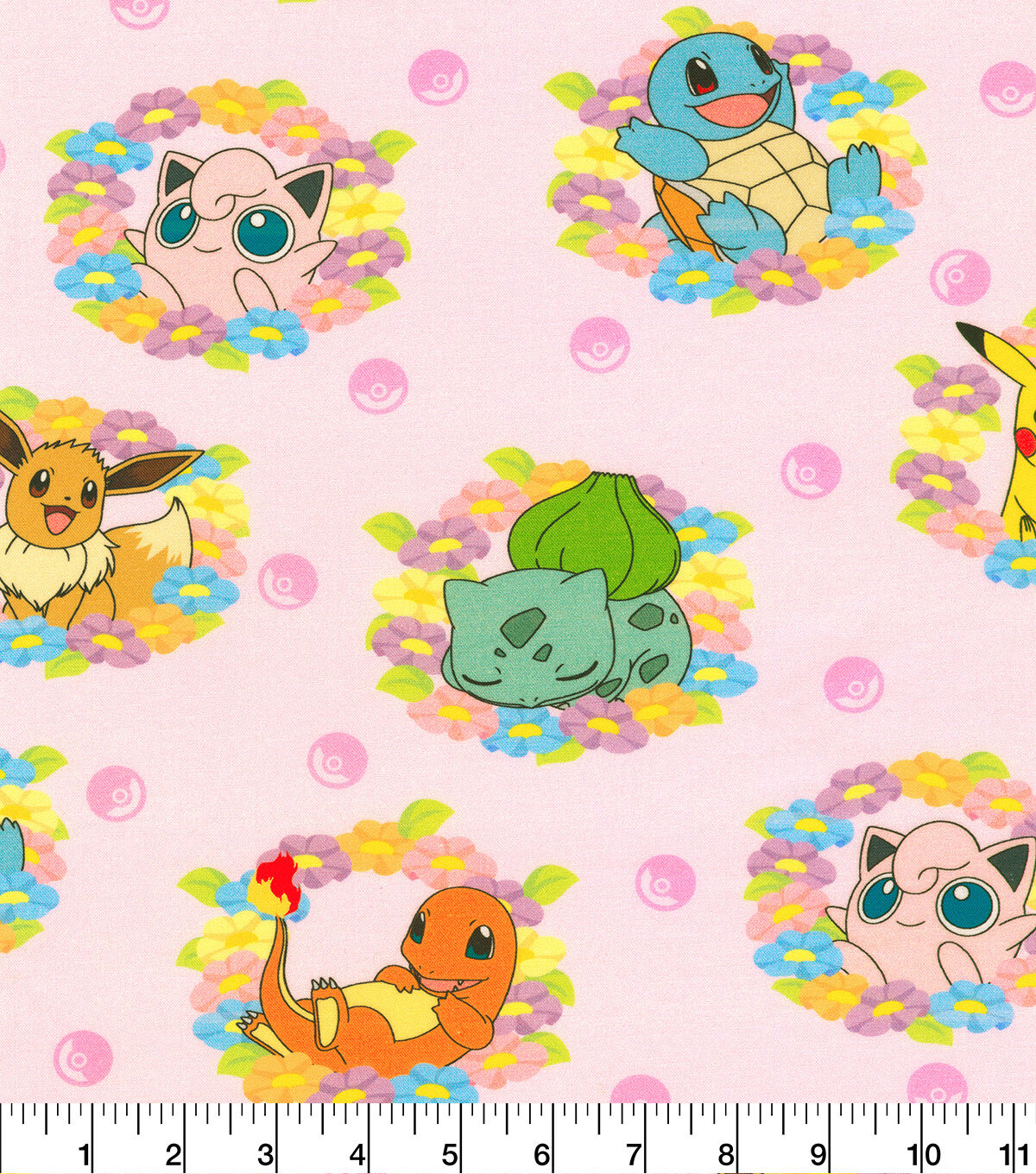 Robert Kaufman Pokemon Blooming Flowers Cotton Fabric