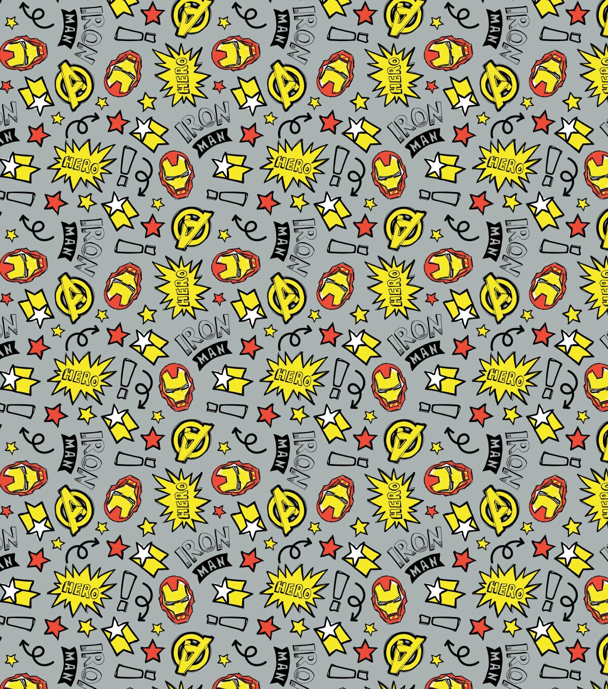 Marvel Ironman Doodle Suit Cotton Fabric