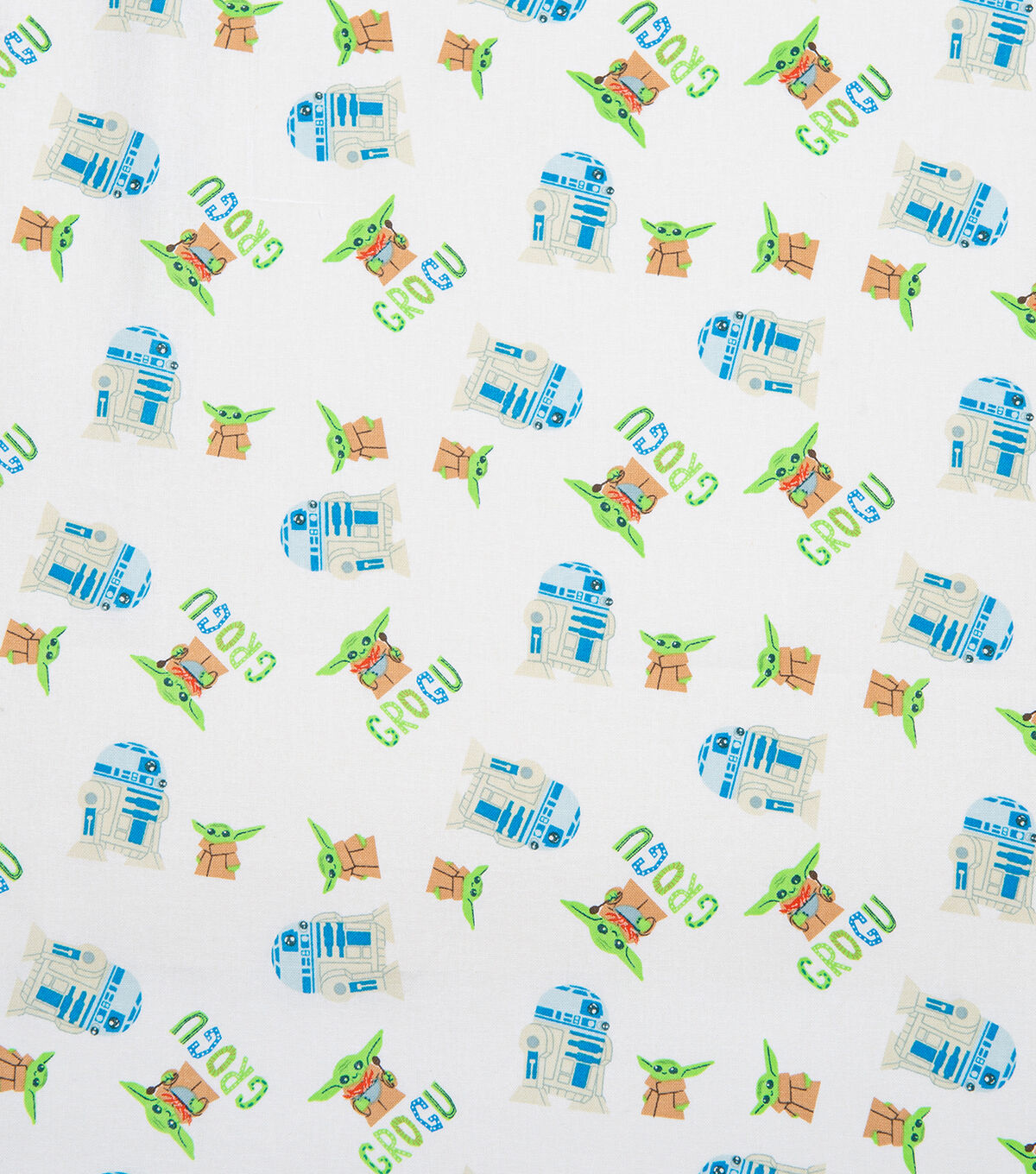 Mandalorian Grogu R2D2 Toss Cotton Fabric