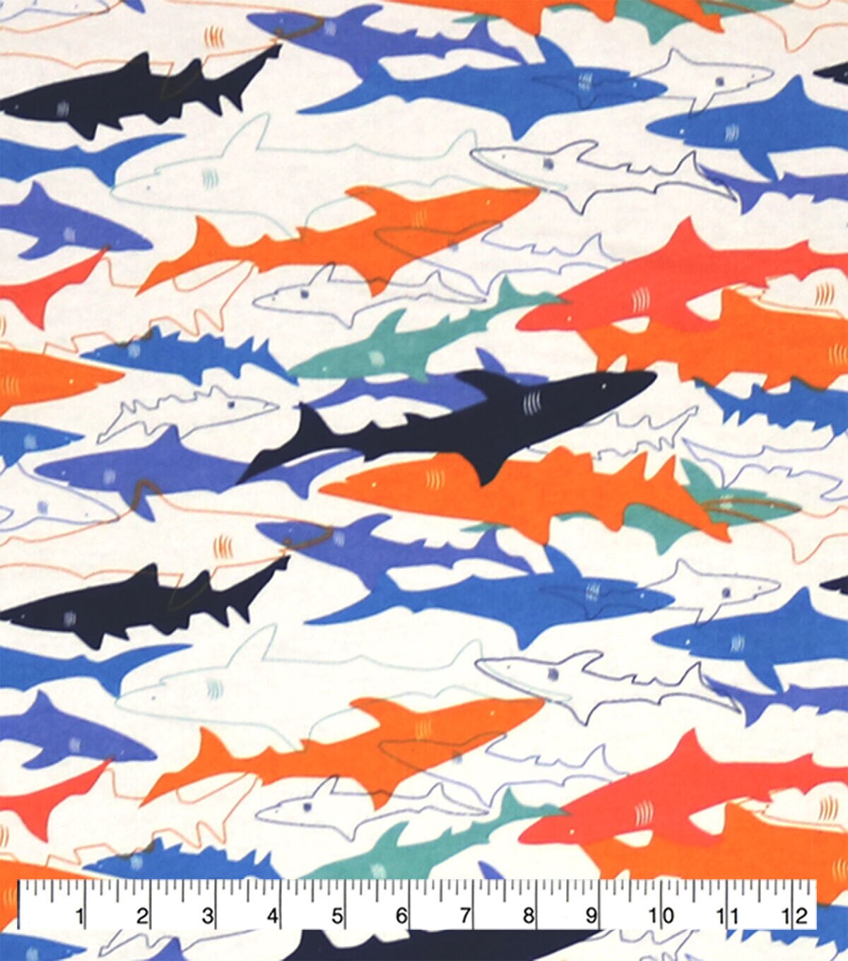 Sharks Super Snuggle Flannel Fabric