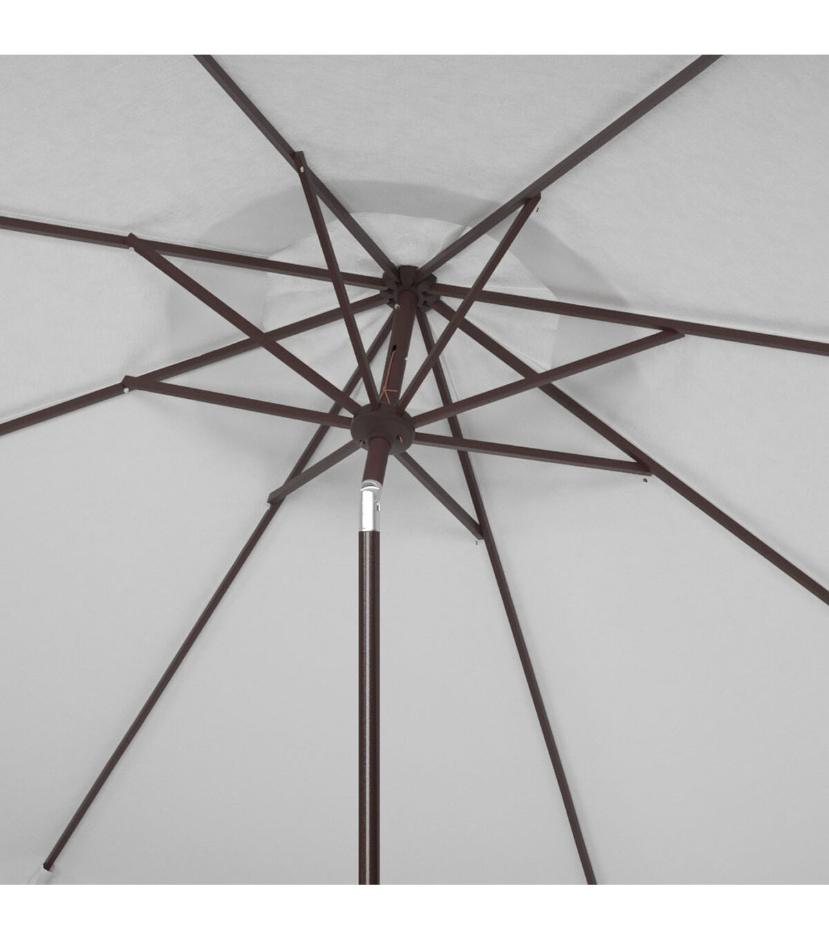 Safavieh 11' Milan White Fringe Crank Patio Umbrella