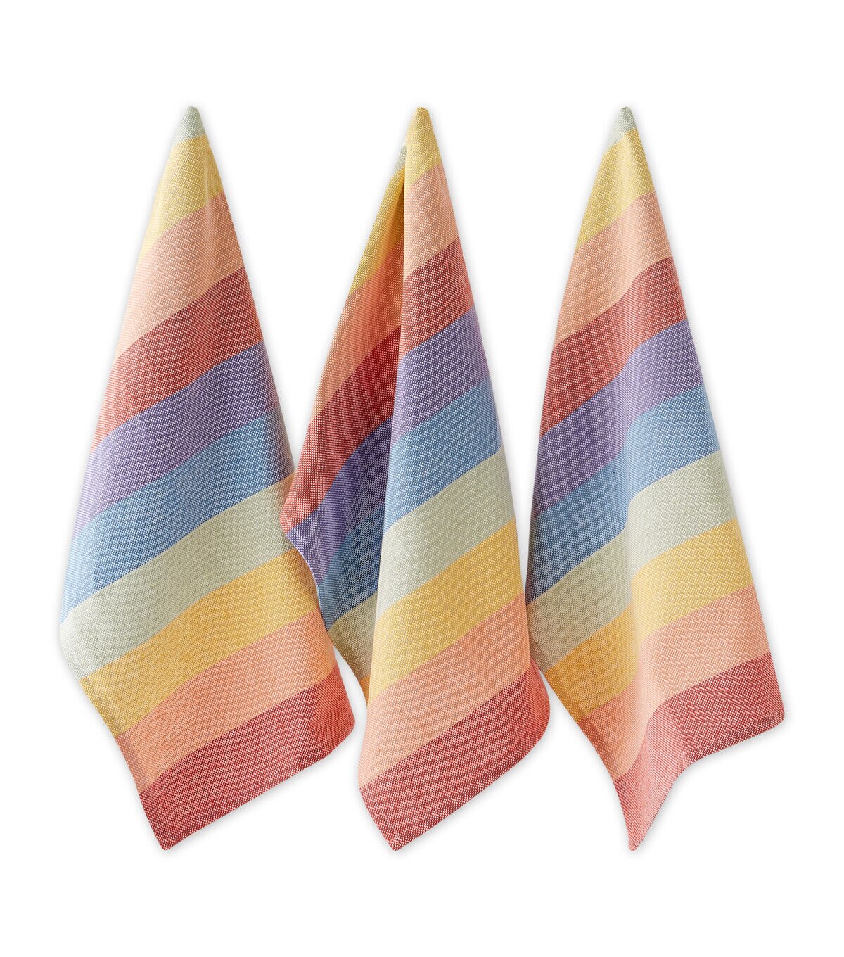 Design Imports Set of 6 Rainbow Kitchen Towels & Dishcloths