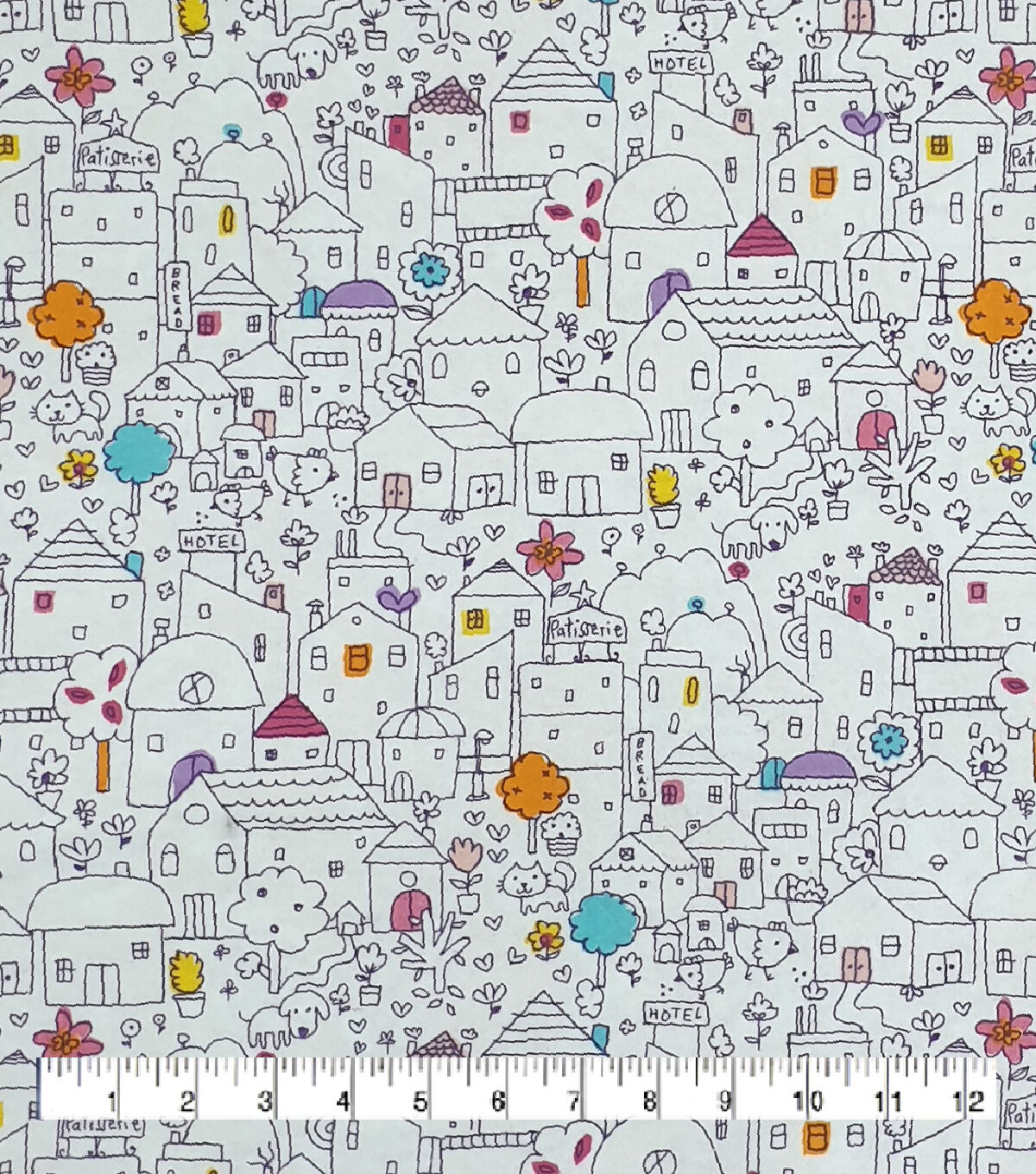 Cute Houses Super Snuggle Flannel Fabric