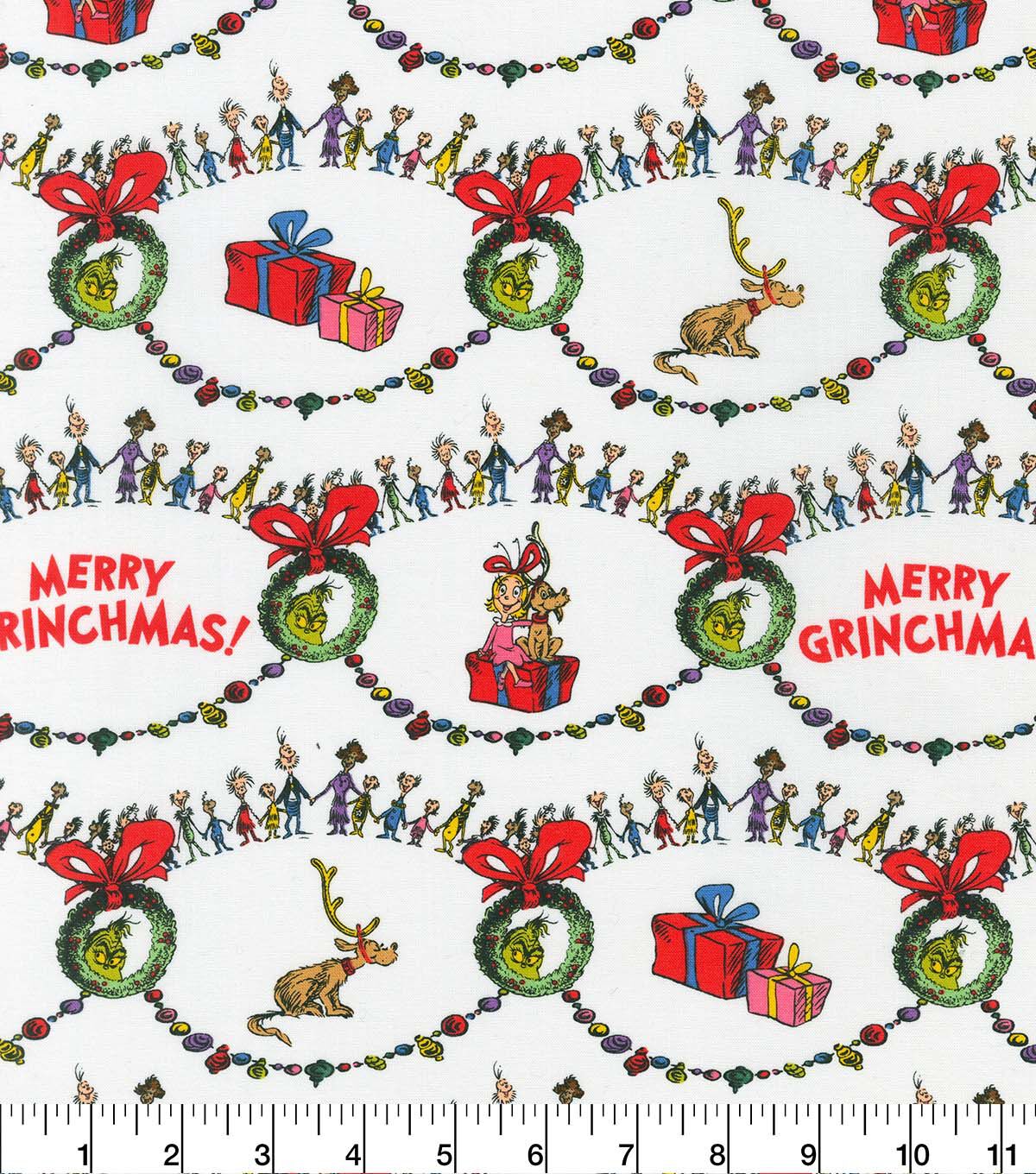 Grinch Whoville Christmas Cotton Fabric