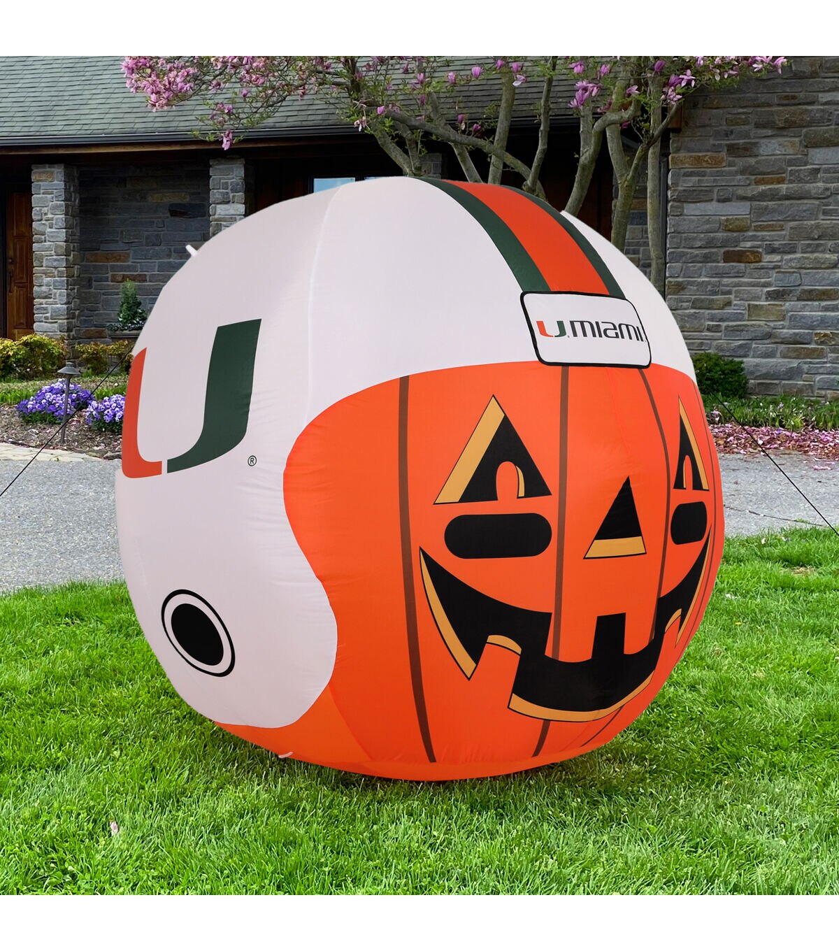 Sporticulture 4' Miami Hurricanes Inflatable Jackolantern Helmet