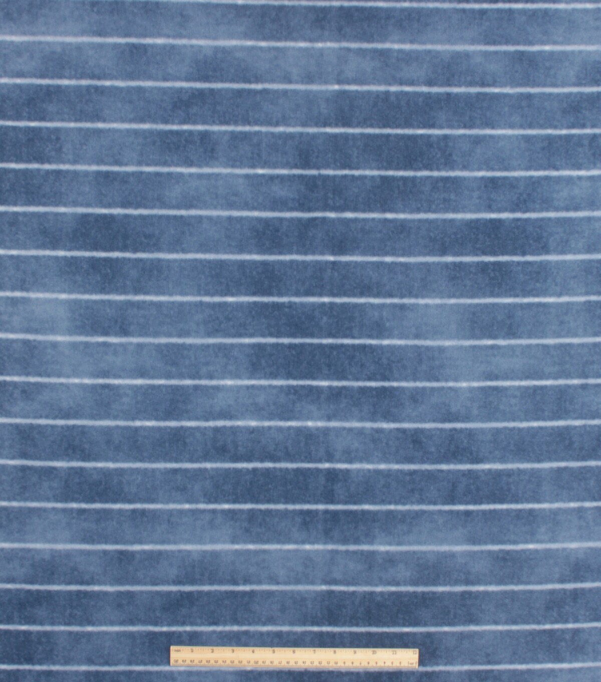 Stripes on Blue Anti Pill Fleece Fabric