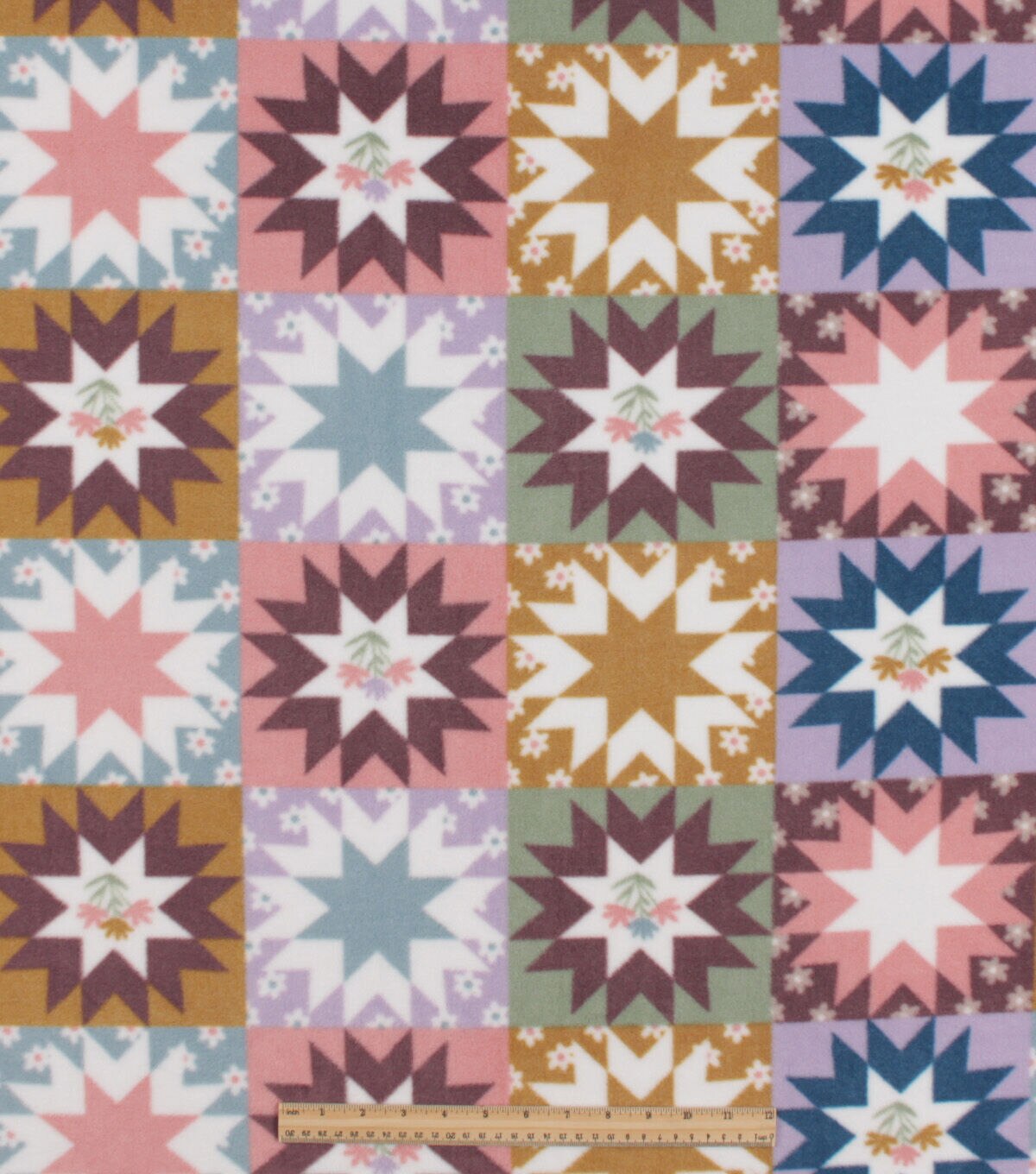 Quilted Patchwork Anti Pill Fleece Fabric