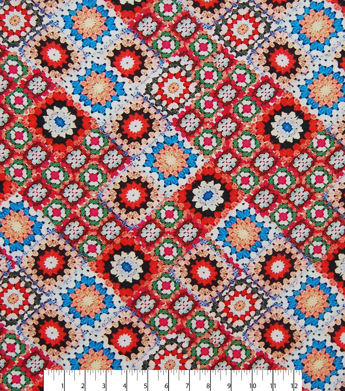 Multicolor Geometric Quilt Cotton Fabric by Keepsake Calico