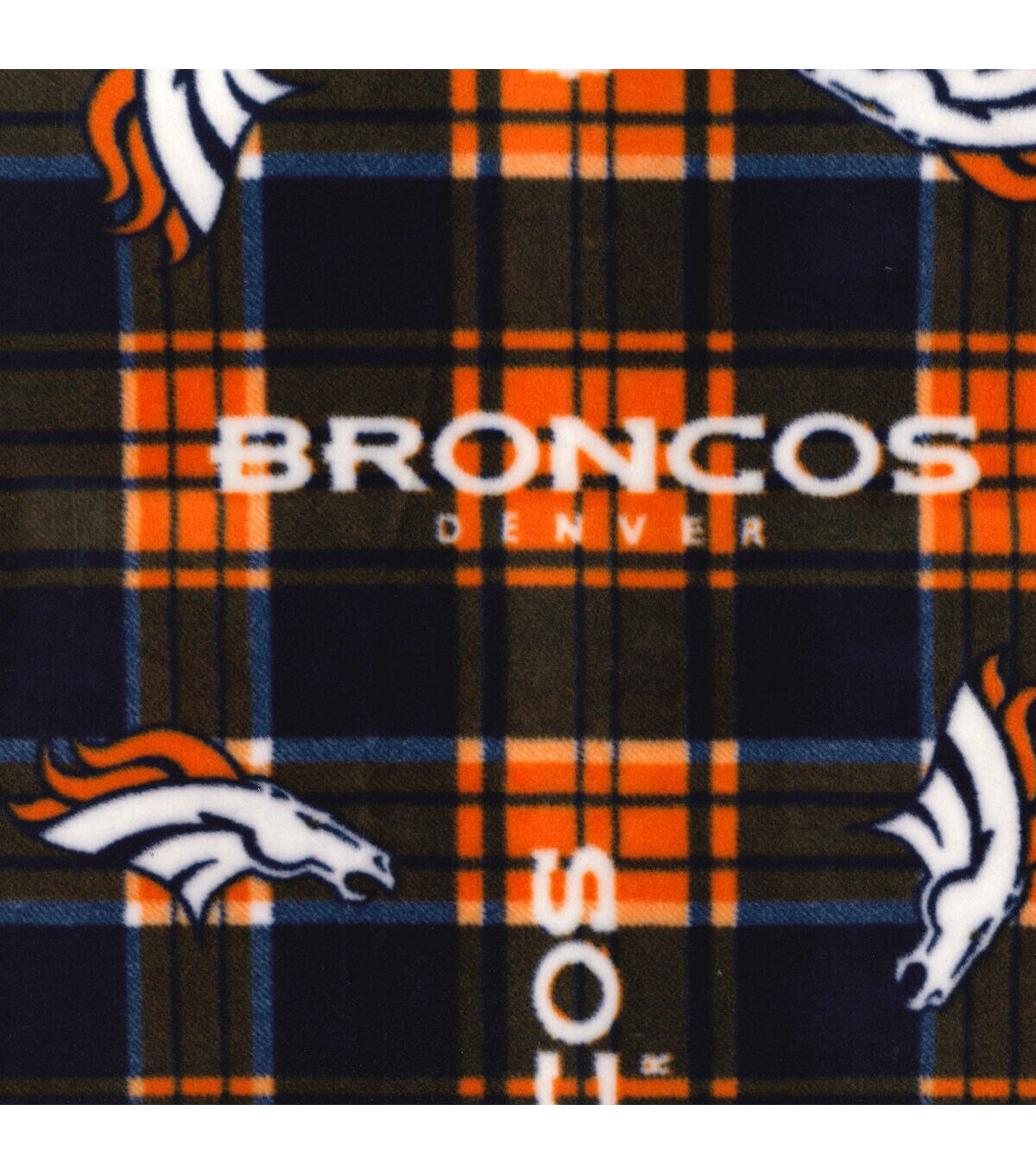 Fabric Traditions Denver Broncos Fleece Fabric Plaid