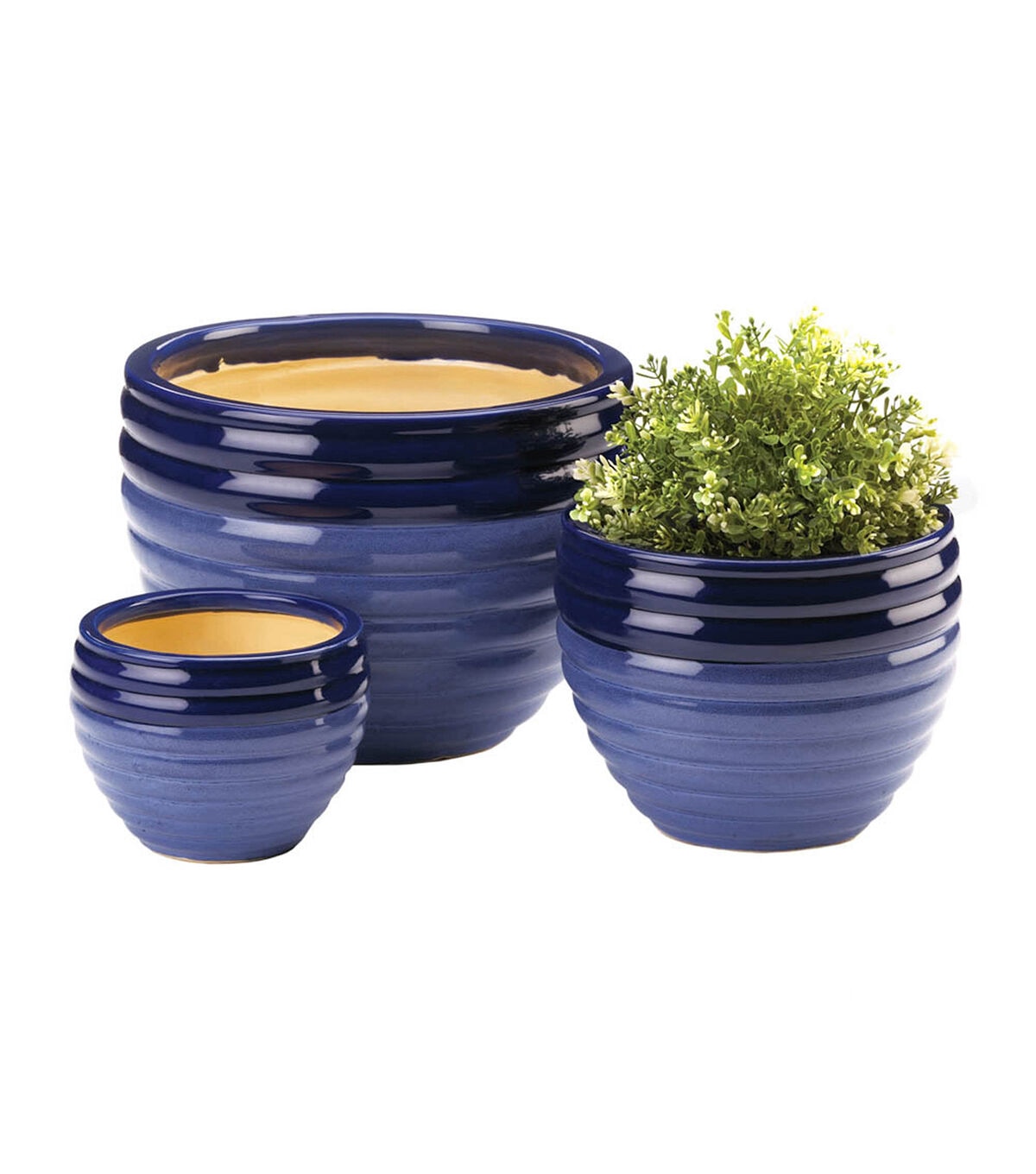Zingz & Thingz Ceramic Planter Set - Duo Blue Tone