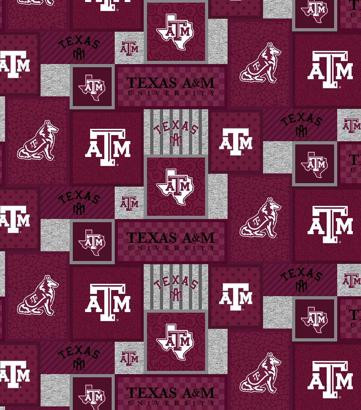 Texas A&M University Aggies Fleece Fabric College Patch