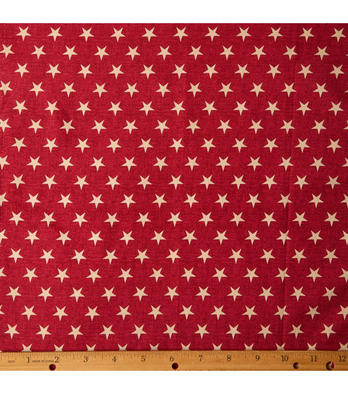 Rustic Stars on Red 43'' Patriotic Cotton Fabric