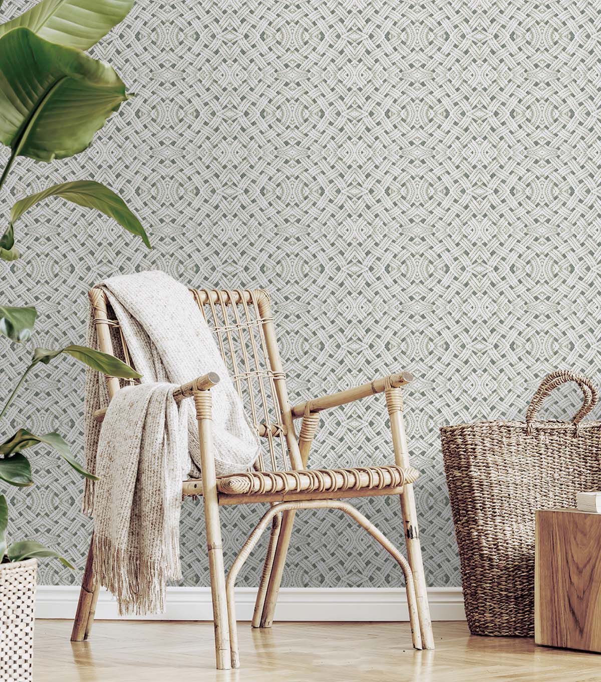 Tommy Bahama 20.5' x 18' Silver Offshore Sailor Peel & Stick Wallpaper