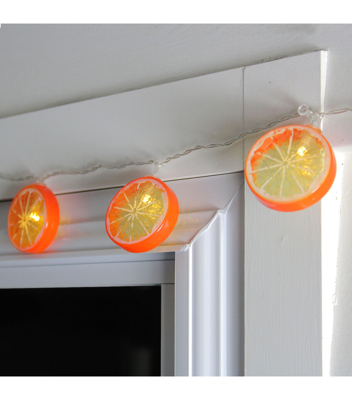 Northlight 10 Battery Operated Orange Slice LED String Lights - 4.5 ft