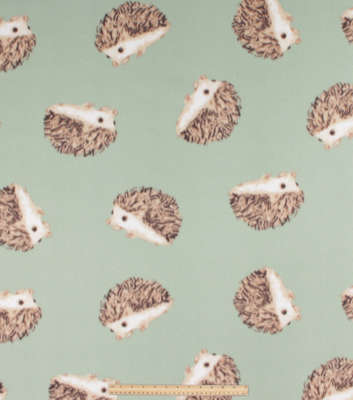 Hedgehogs On Teal Blizzard Fleece Fabric