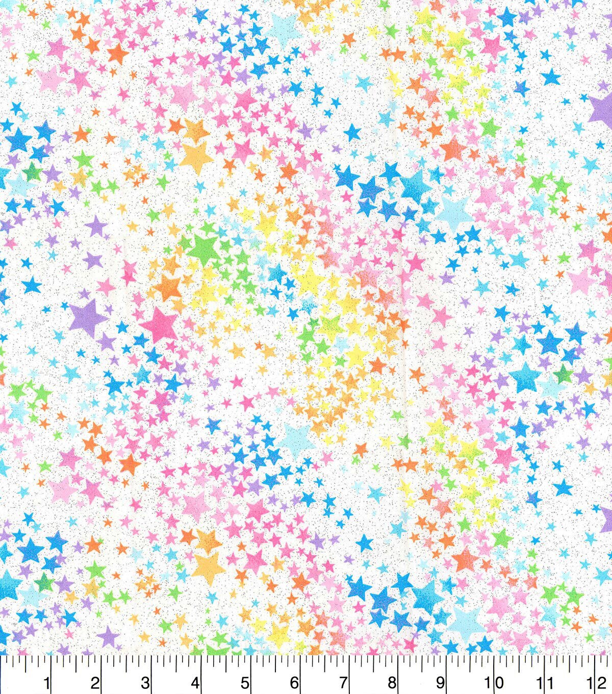 Fabric Traditions Pastel Stars Glitter Cotton Fabric by Keepsake Calico
