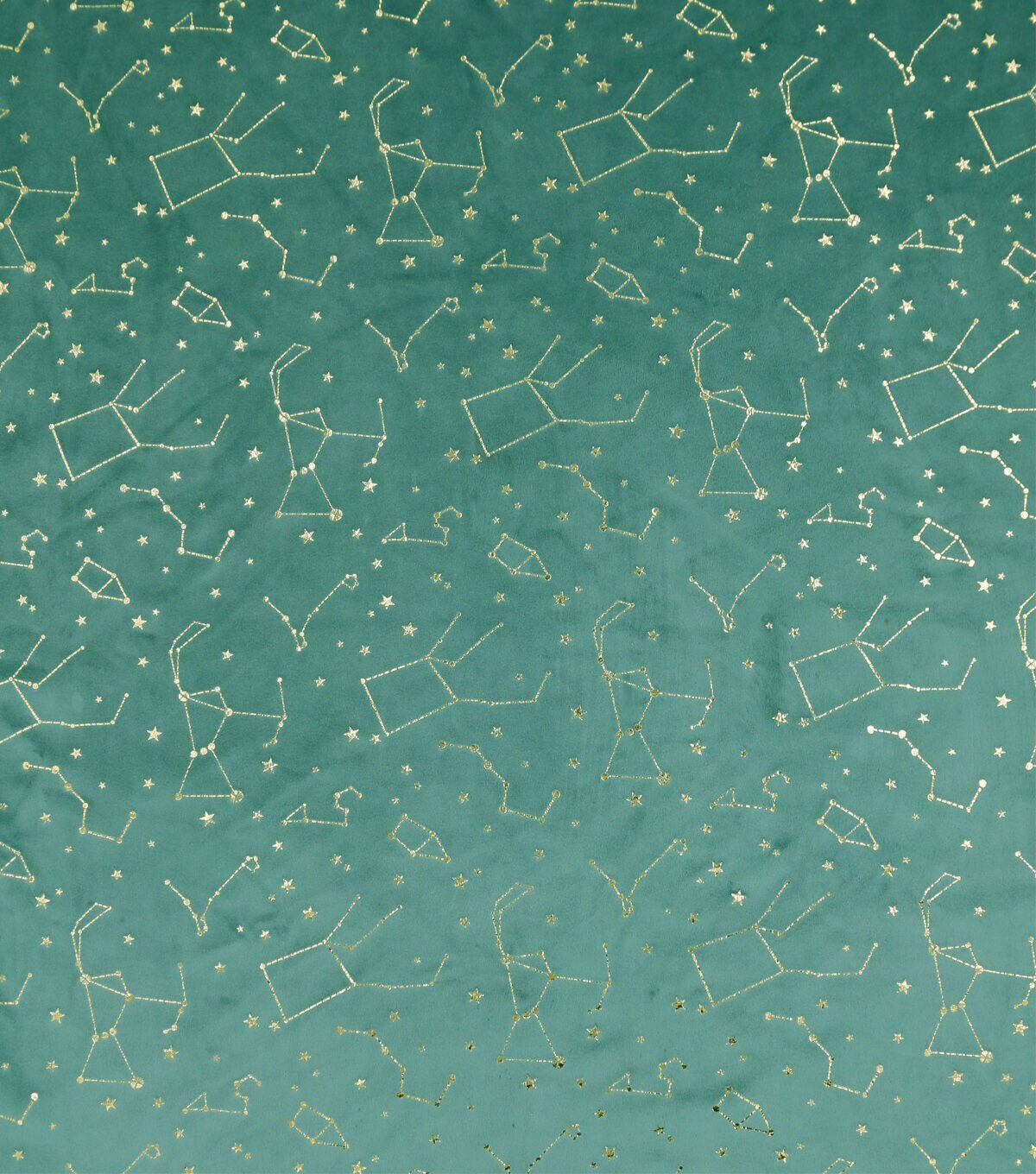 Metallic Constellations on Teal Pure Plush Fleece Fabric