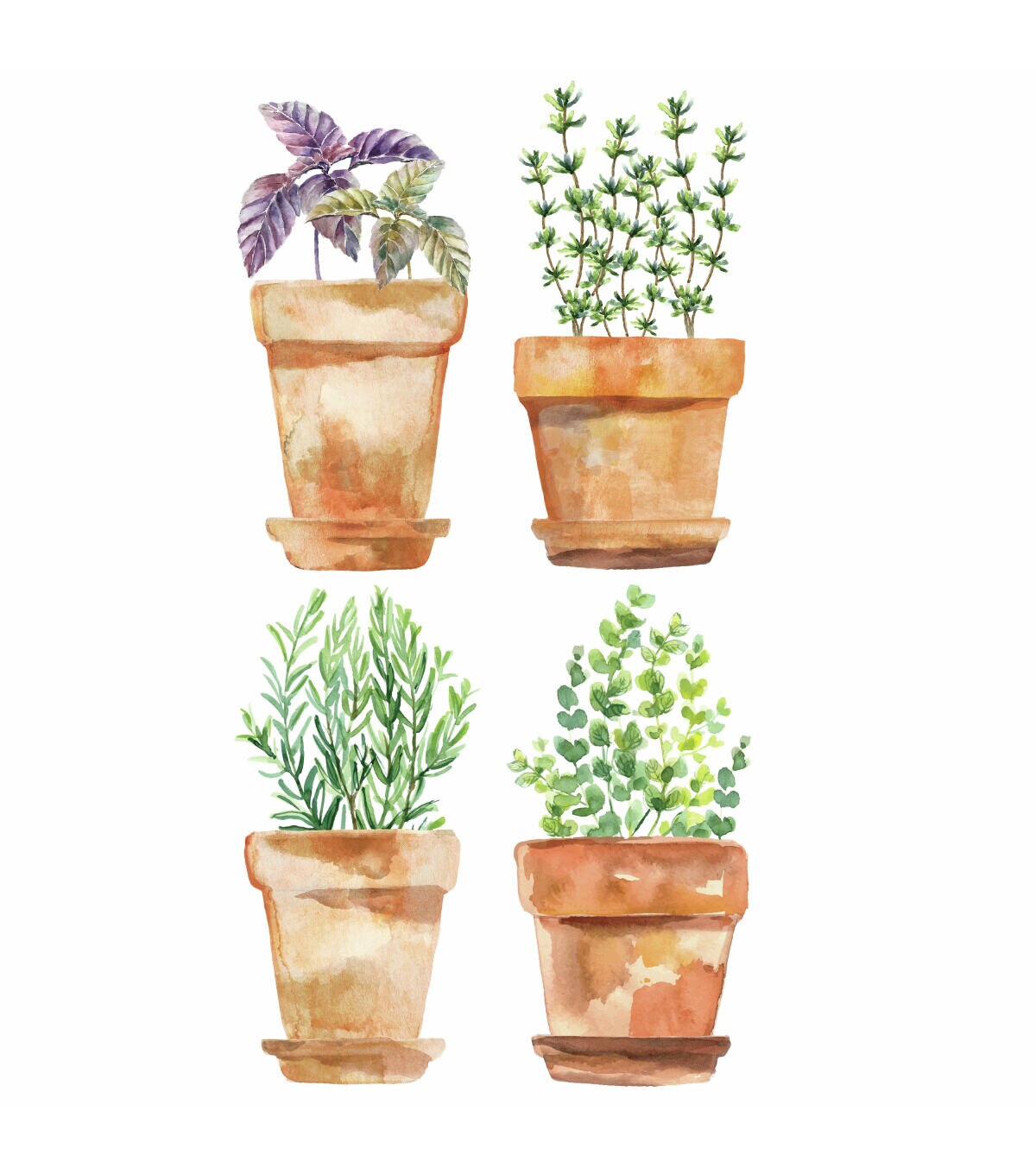 RoomMates Wall Decals Watercolor Potted Herbs