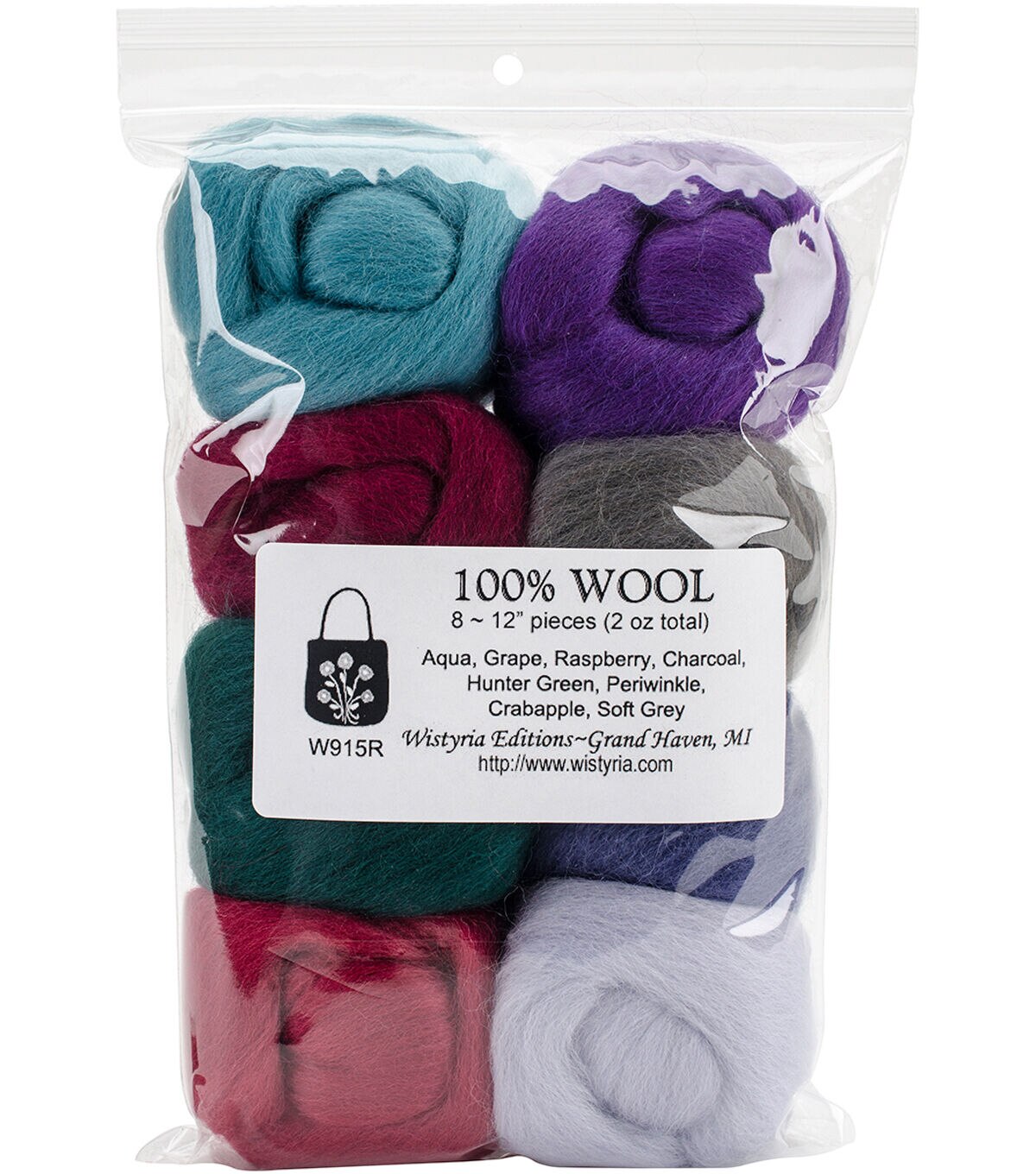 Wistyria Editions .22oz Ultra Fine Needle Felting Roving Wool 8ct