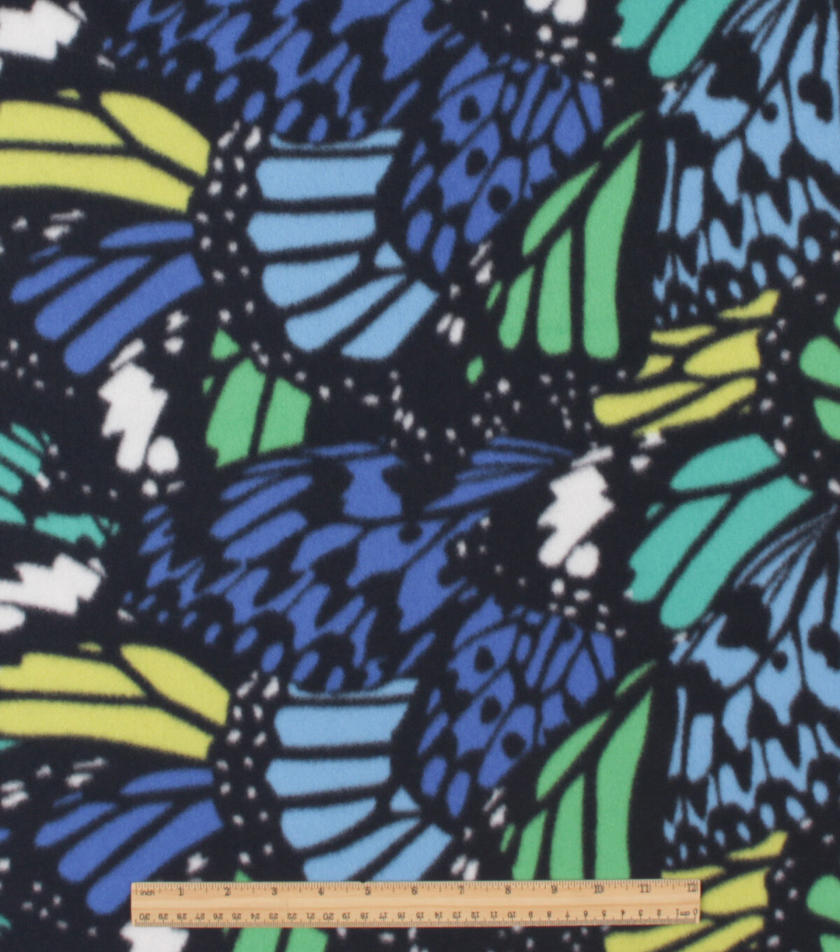 Blue Butterfly Wings Blizzard Fleece Fabric