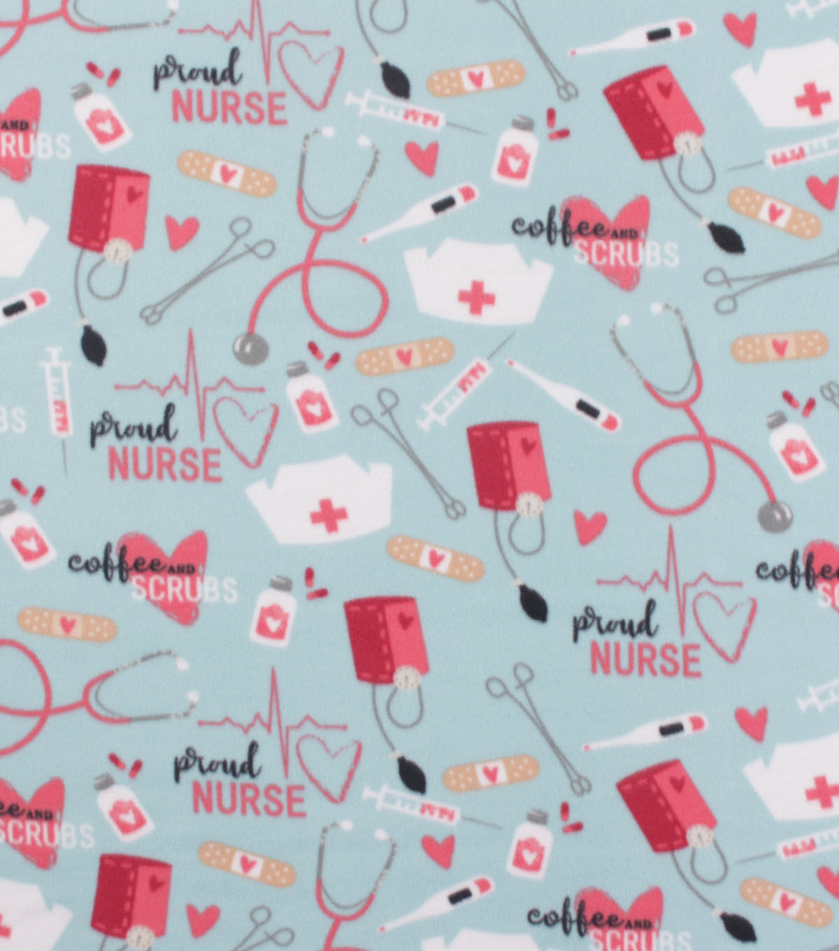 Coffee & Scrubs Blizzard Fleece Fabric