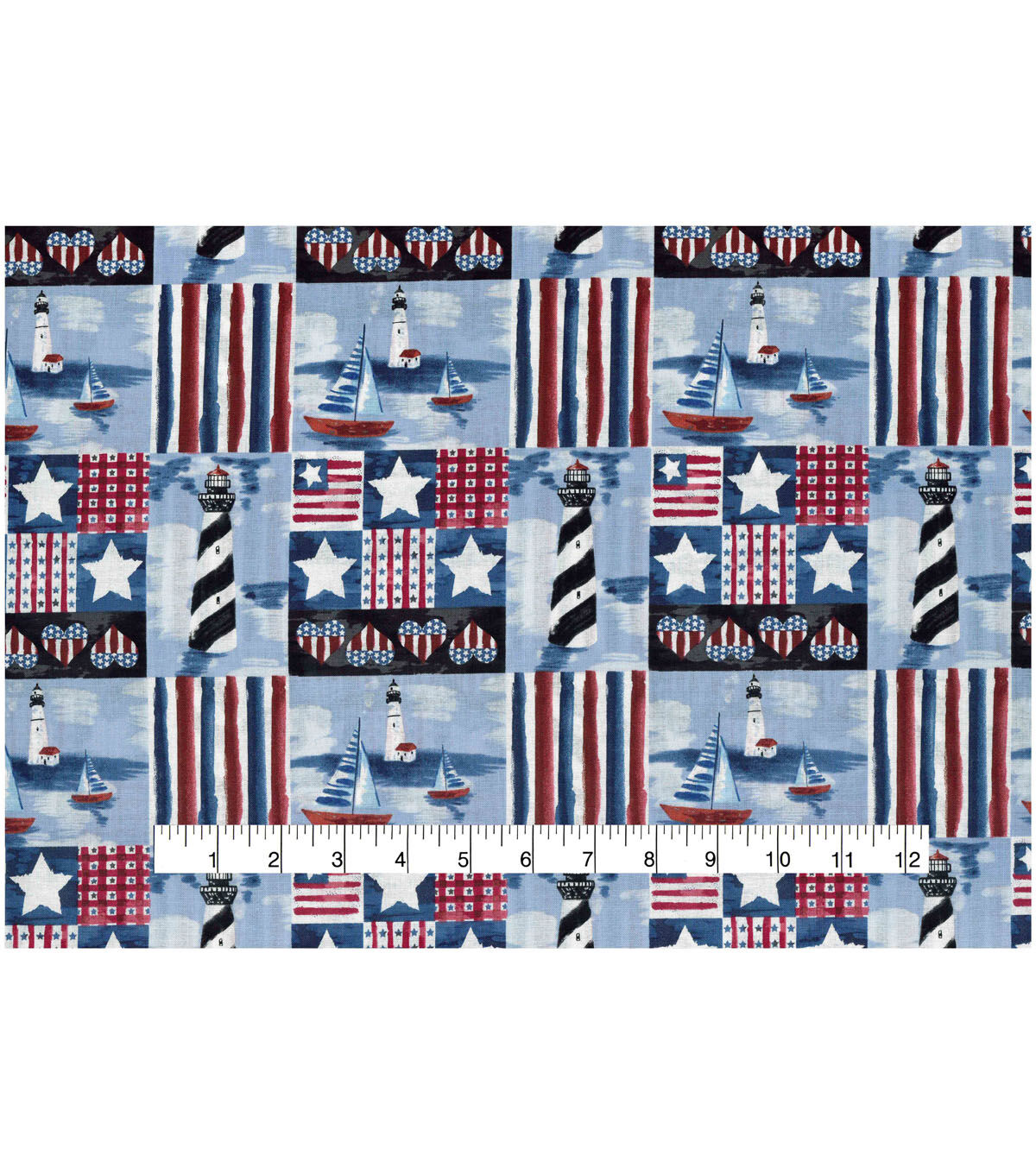 Patriotic Beachside 43'' Patriotic Cotton Fabric