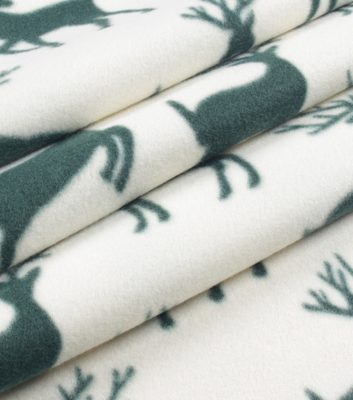 Blizzard Prints Deer Silhouette Cream Fleece Fabric