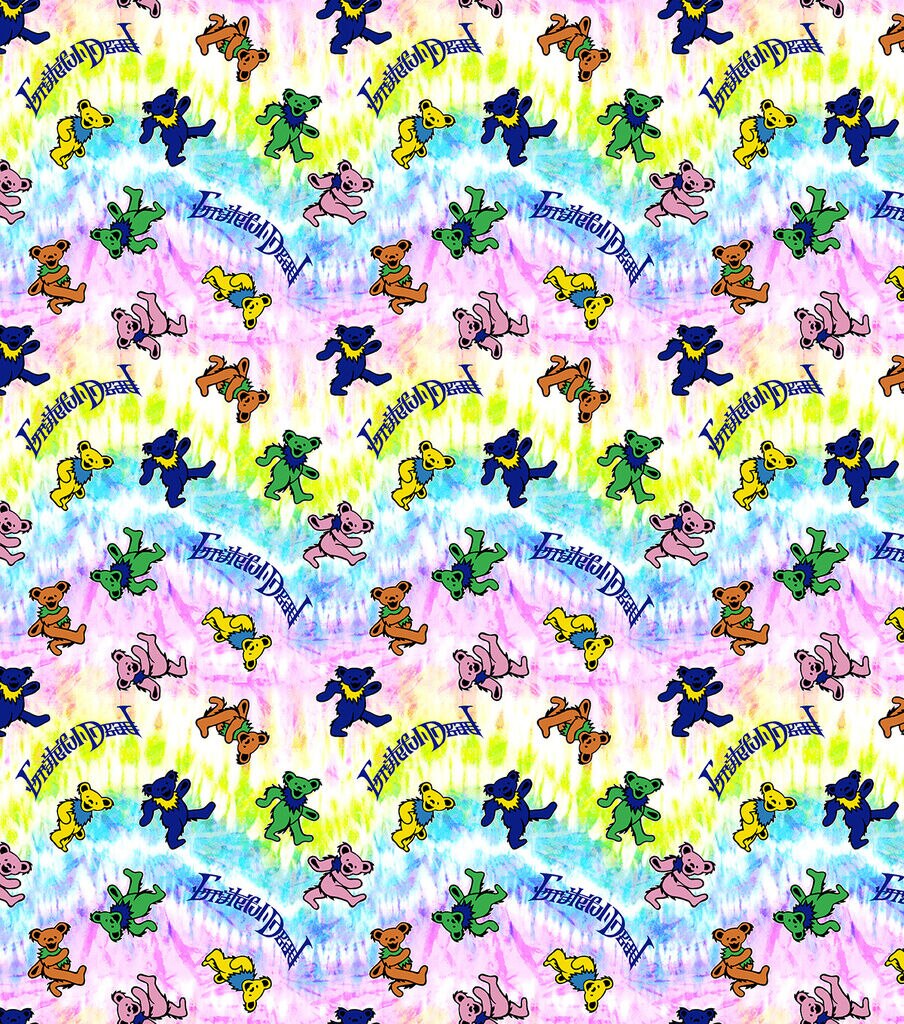 Grateful Dead Cotton Fabric Dancing Bears