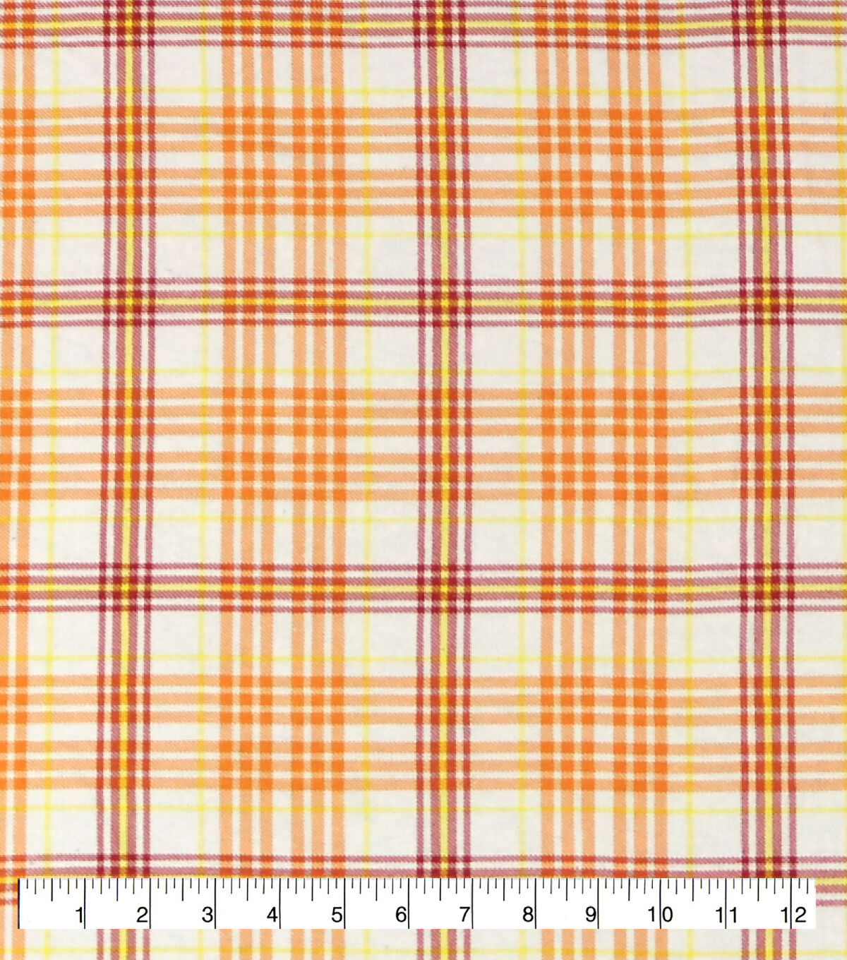 Orange Rust Plaid Super Snuggle Flannel Fabric
