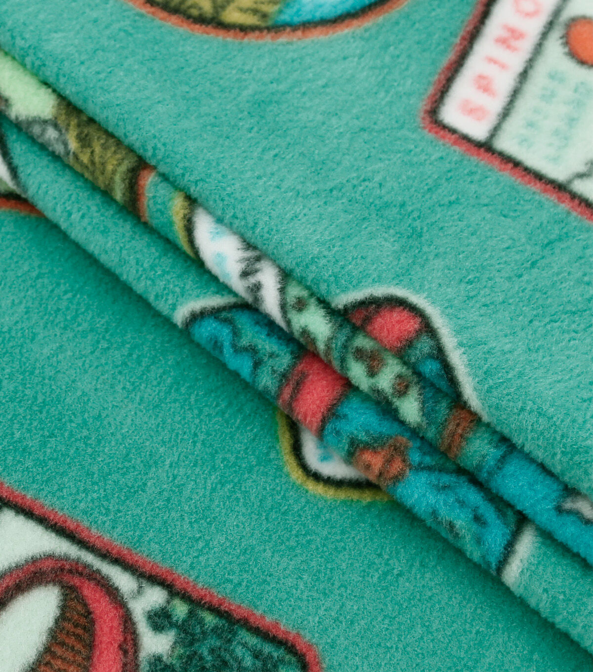 Dinosaur Patches Anti Pill Fleece Fabric