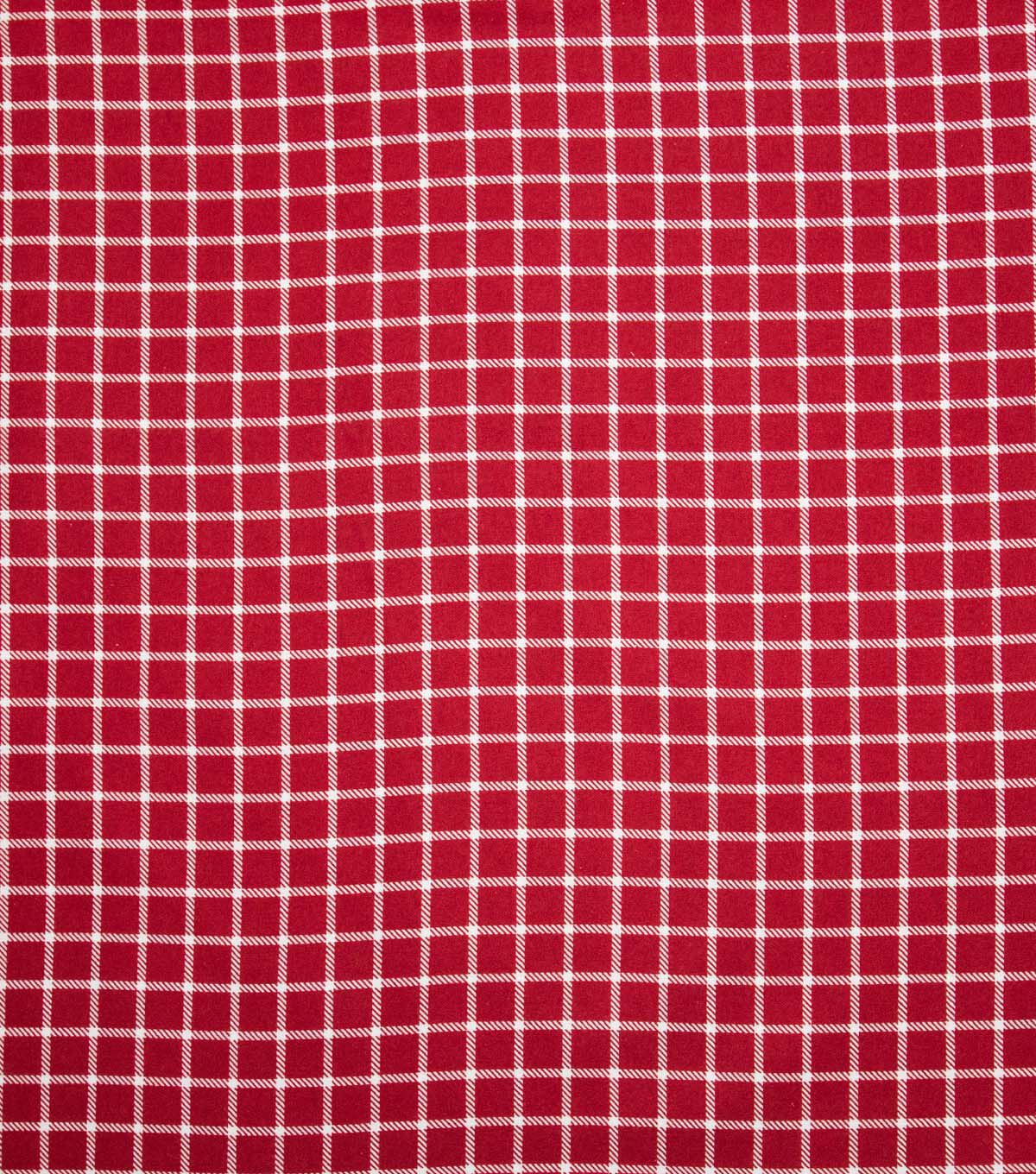 Super Snuggle Red Windowpane Plaid Flannel Fabric