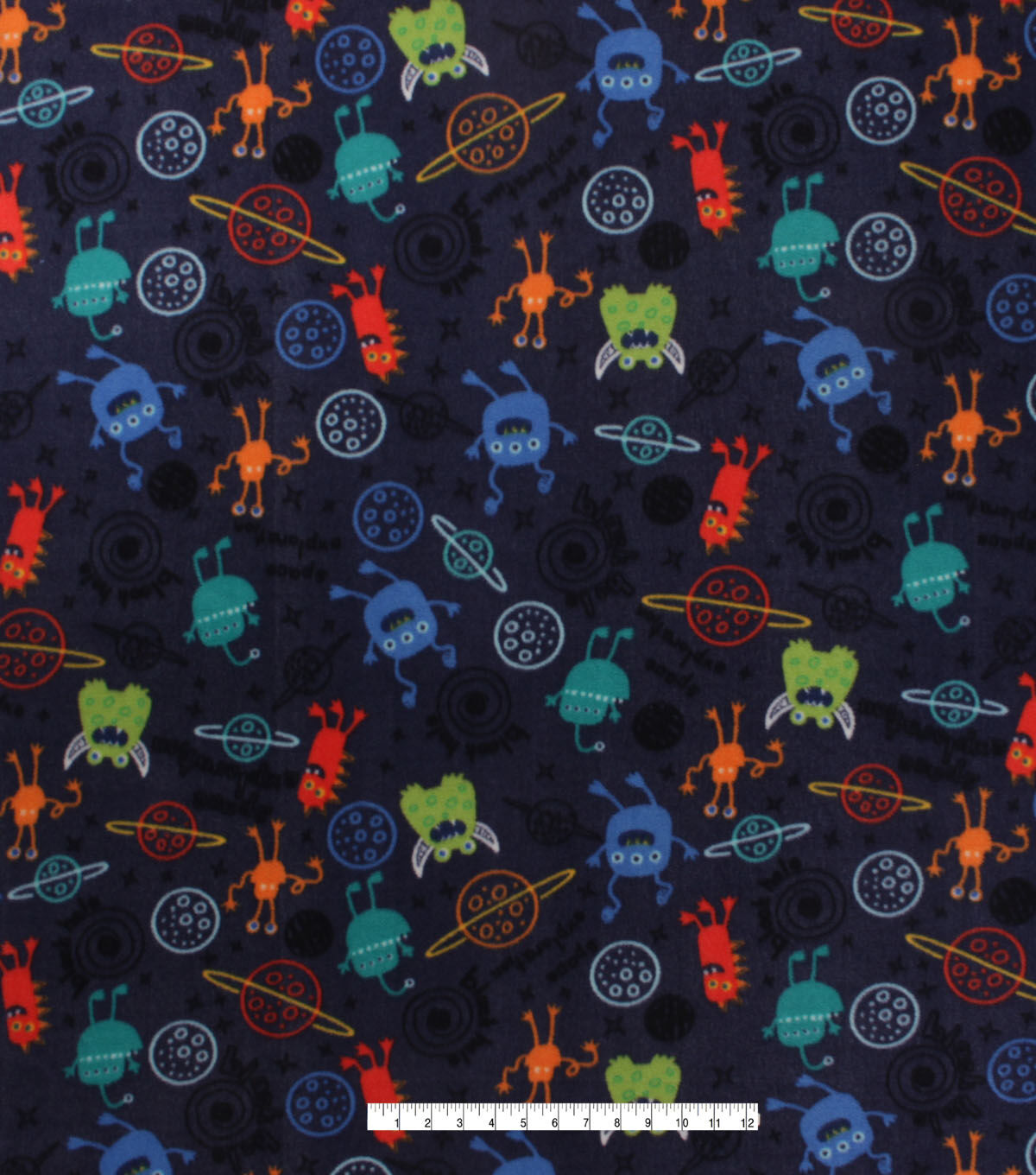 Monsters in Space Anti Pill Fleece Fabric