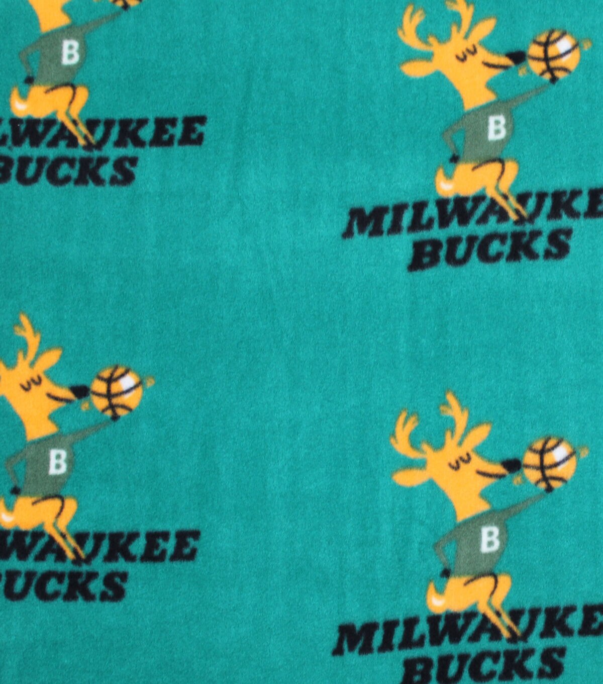 Milwaukee Bucks Fleece Fabric Retro Logo