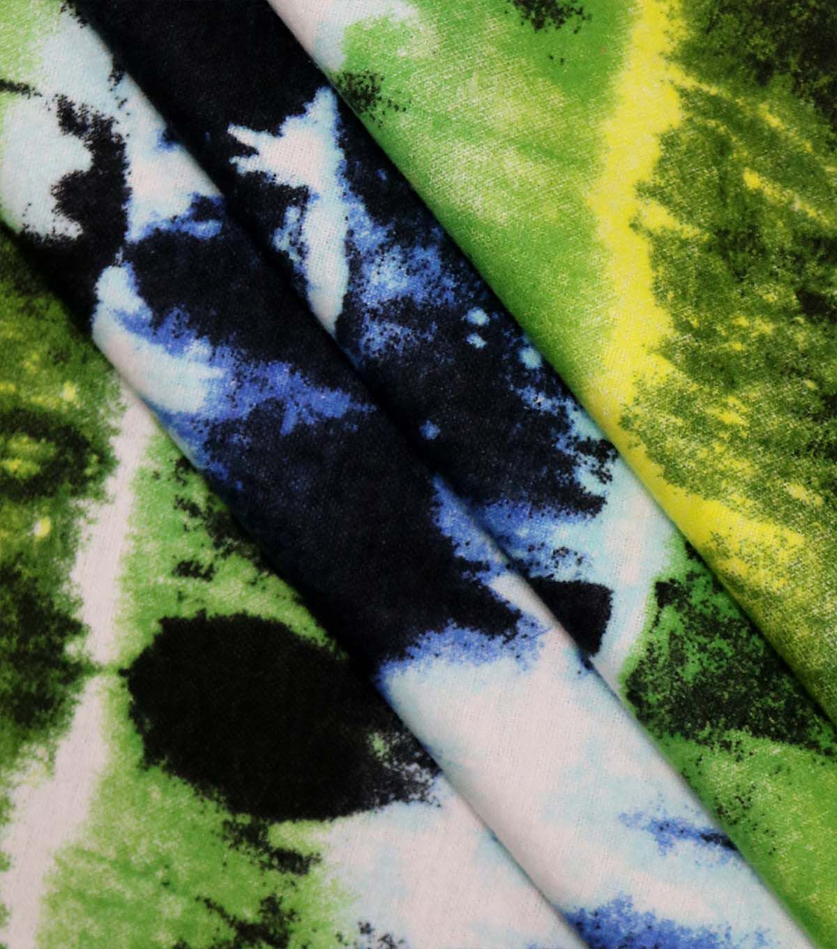 Tie Dye Green Stripes Super Snuggle Flannel Fabric