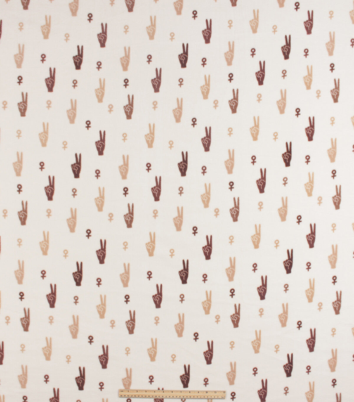 Women's Empowerment on Ivory Anti Pill Fleece Fabric