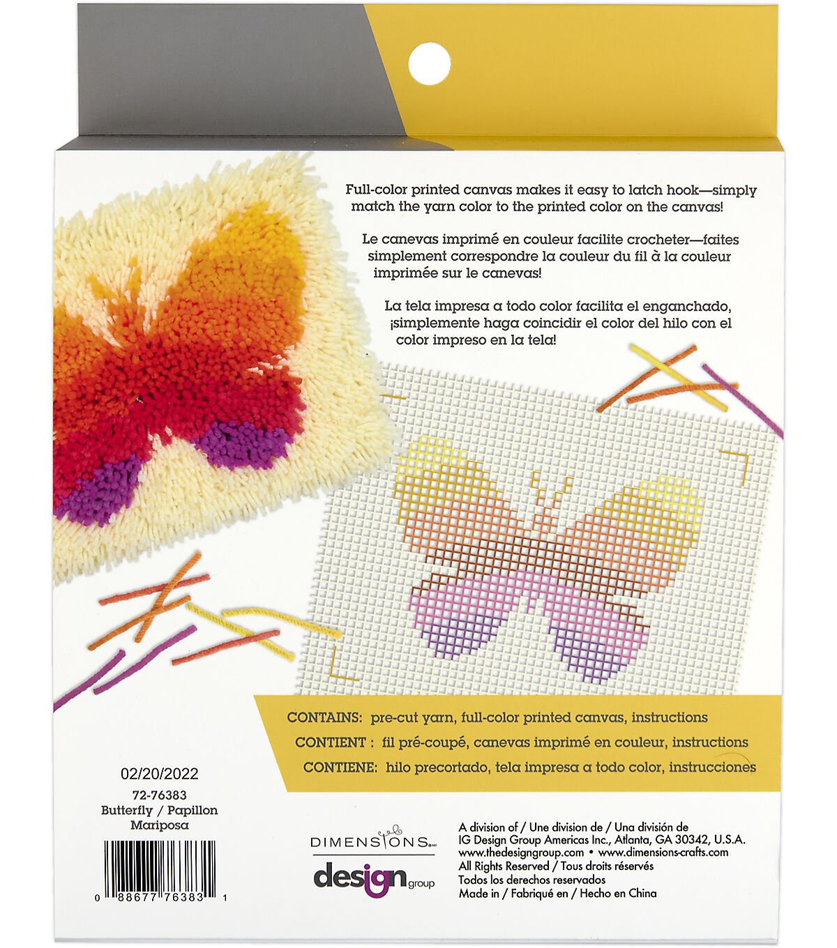 Dimensions Butterfly Fringe Latch Hook Kit 12