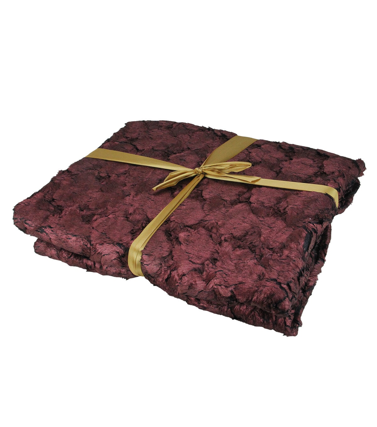 Northlight Burgundy Black Plush and Velvety Faux Fur Blanket 50