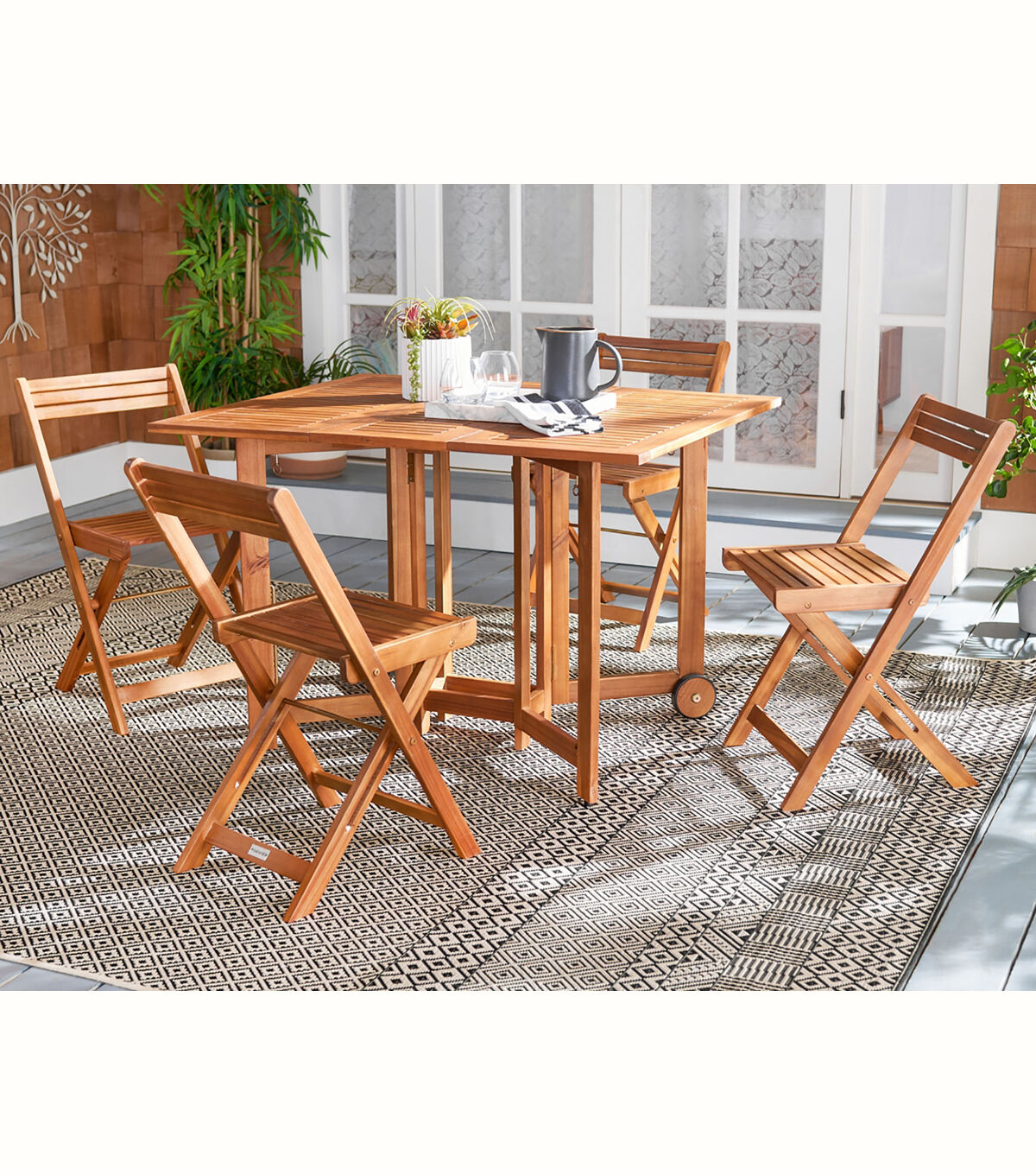 Safavieh 4pc Natural Arvin Outdoor Table & Chair Set