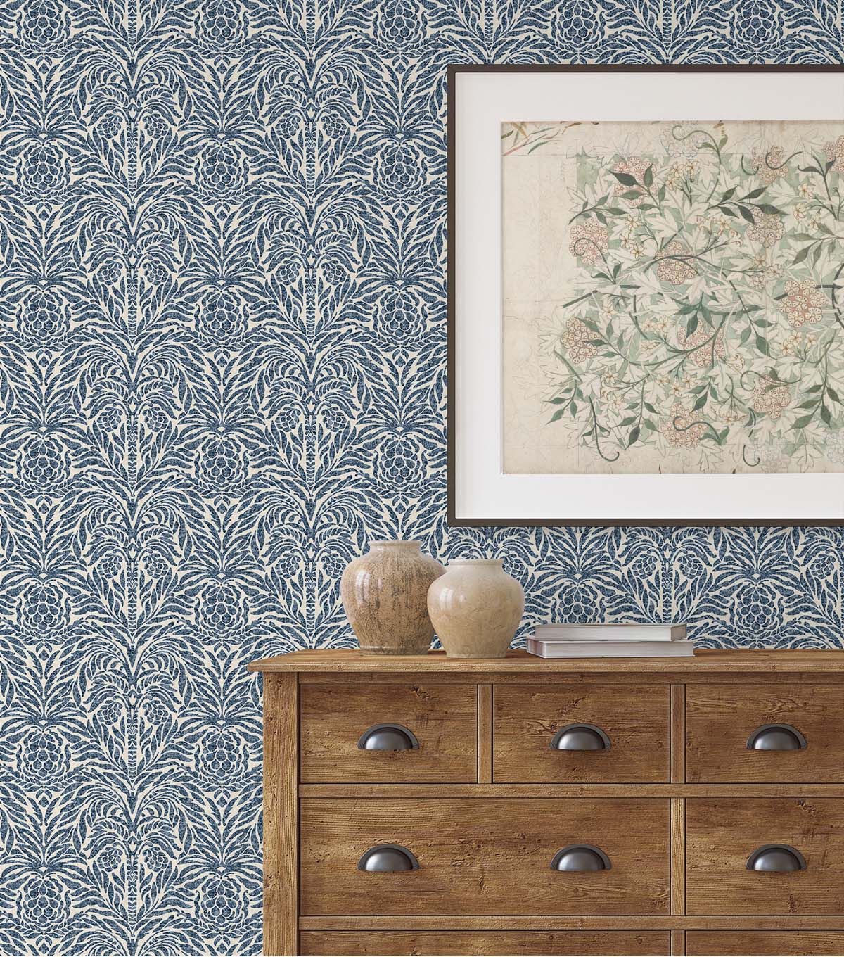 Tommy Bahama 20.5' x 18' Indigo Bondi Batik Peel & Stick Wallpaper