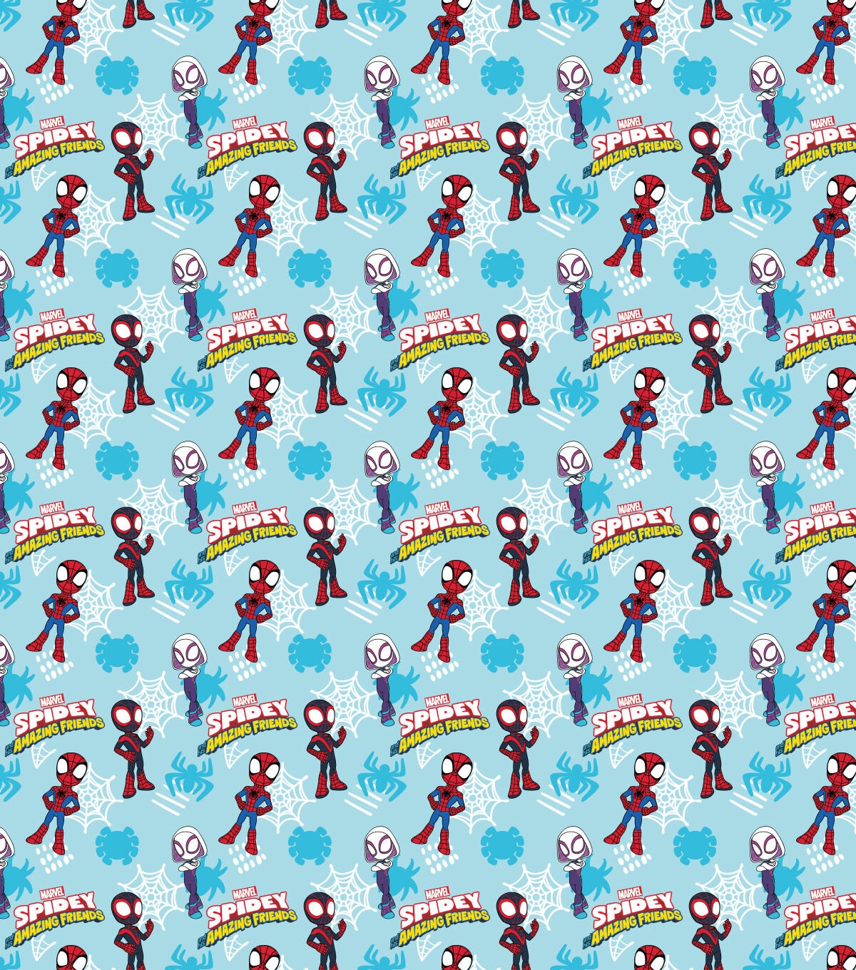 Spidey And Friends Cotton Fabric Hero