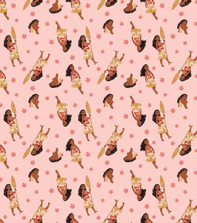 Disney Princess Moana Floral Cotton Fabric