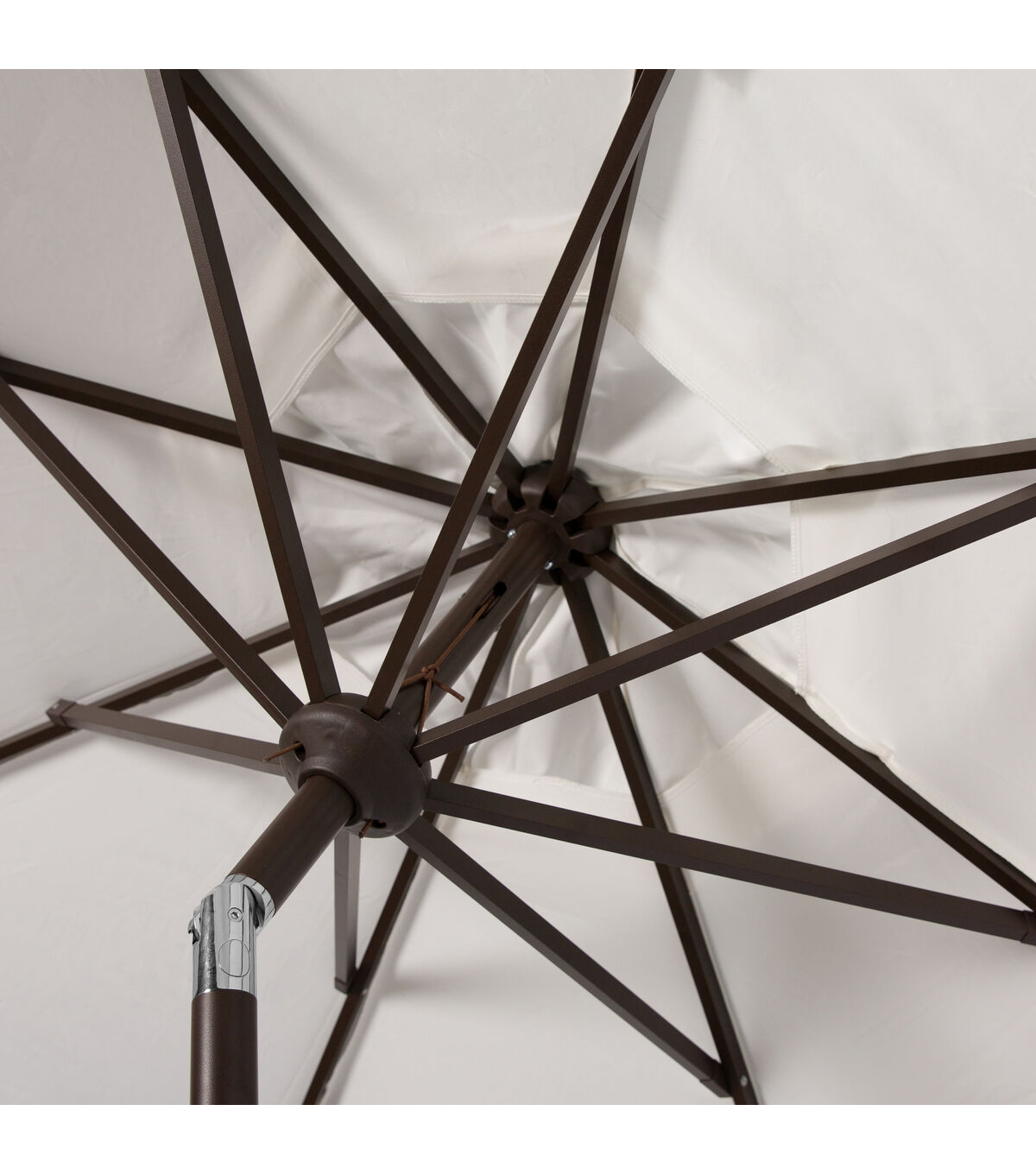 Safavieh 9' Milan White Fringe Push Button Tilt Patio Umbrella