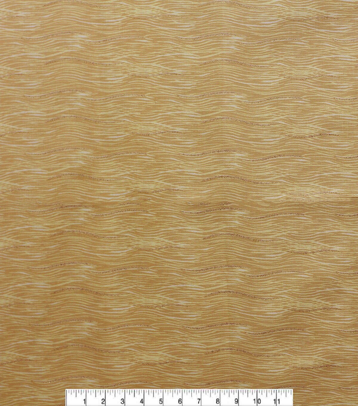 Yellow Wavy Lines Quilt Glitter Cotton Fabric by Keepsake Calico