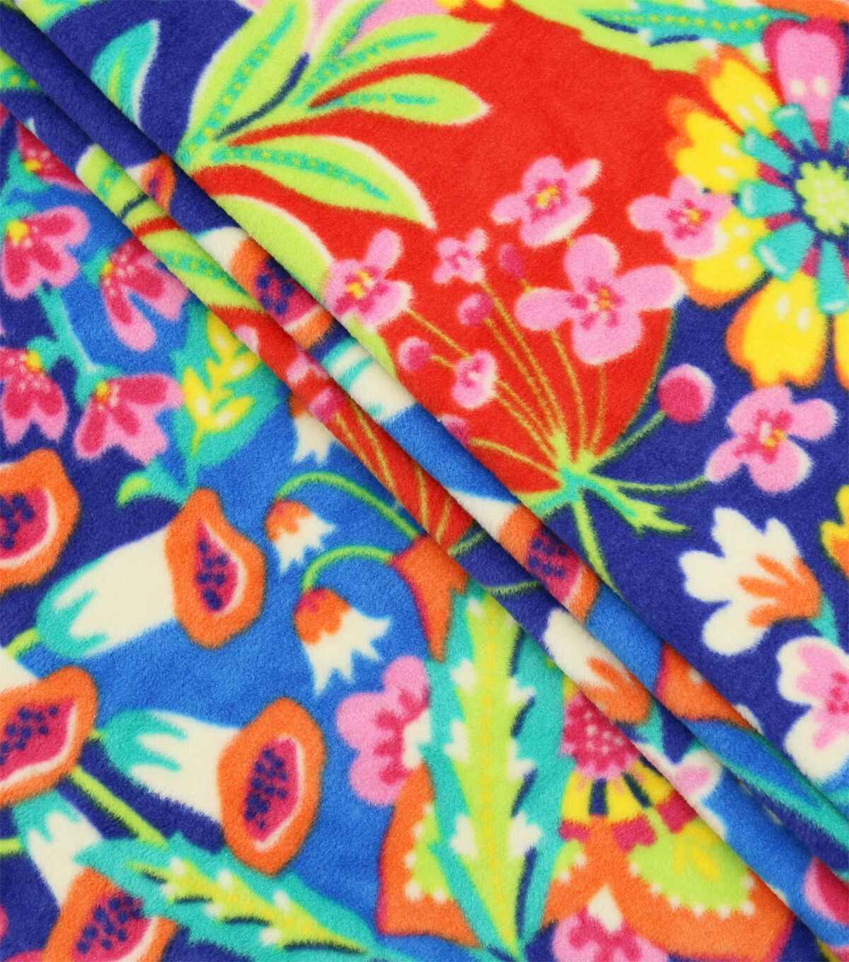 Multicolor Floral Luxe Fleece Fabric