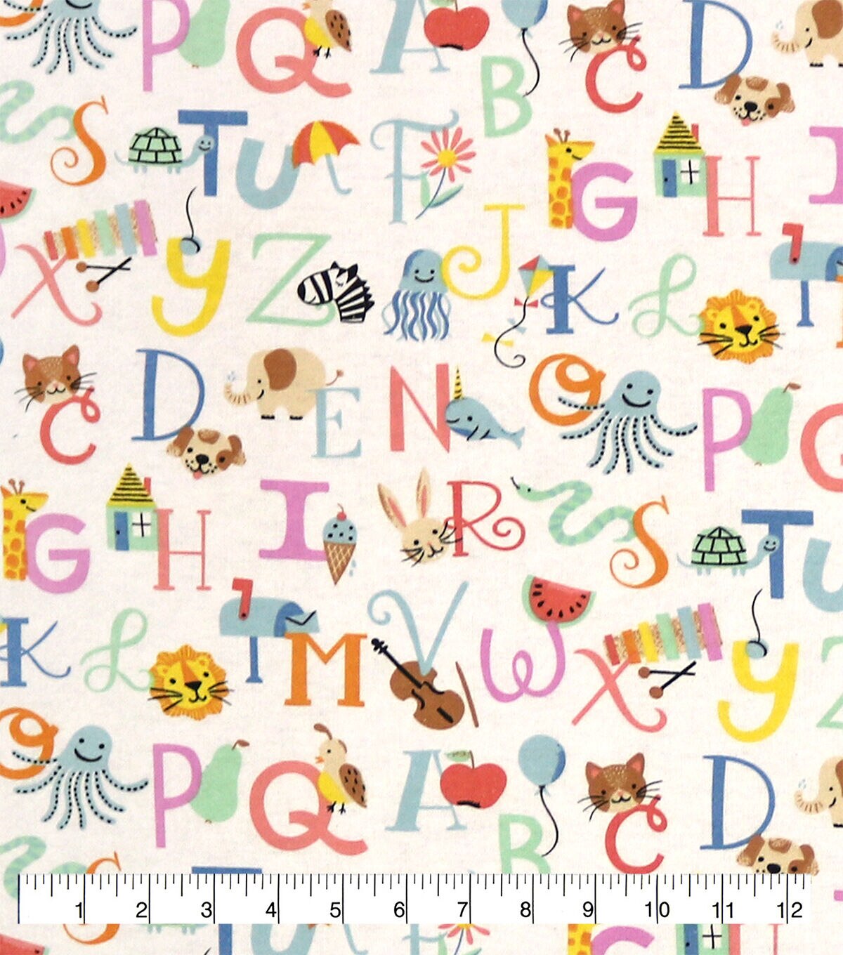 ABC Animals Super Snuggle Flannel Fabric