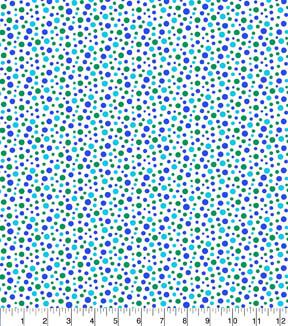 Fabric Traditions Neon Blue Dots Cotton Fabric by Keepsake Calico