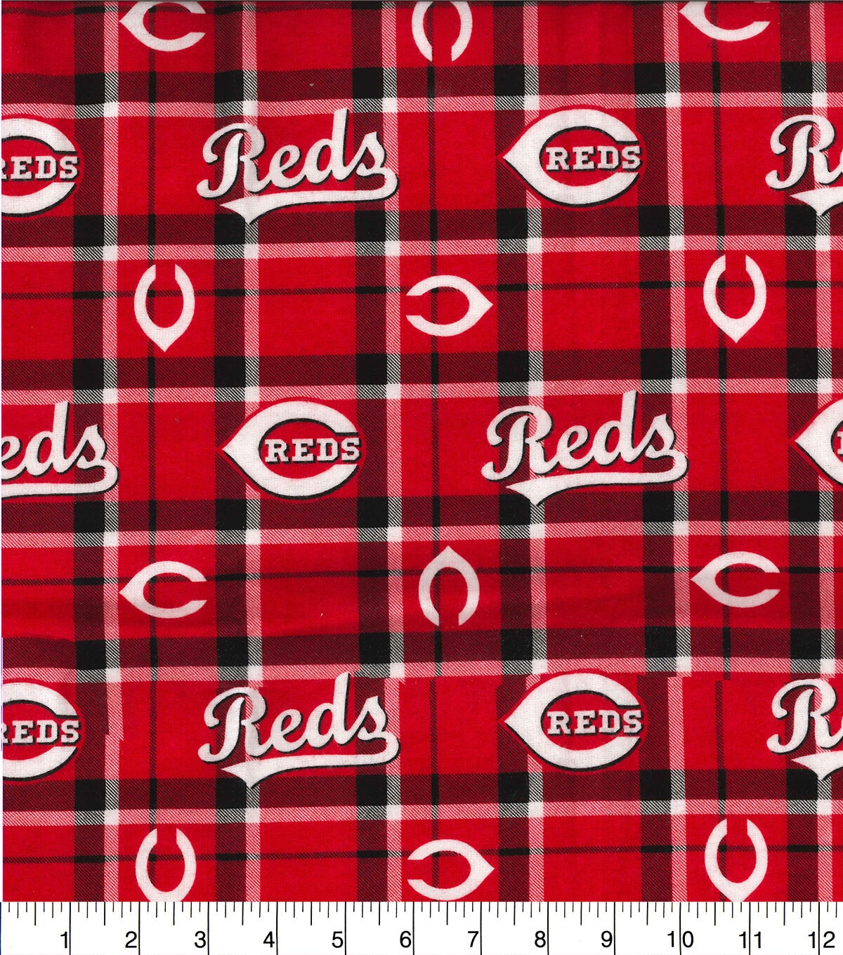 Fabric Traditions Cincinnati Reds MLB Plaid Flannel Fabric