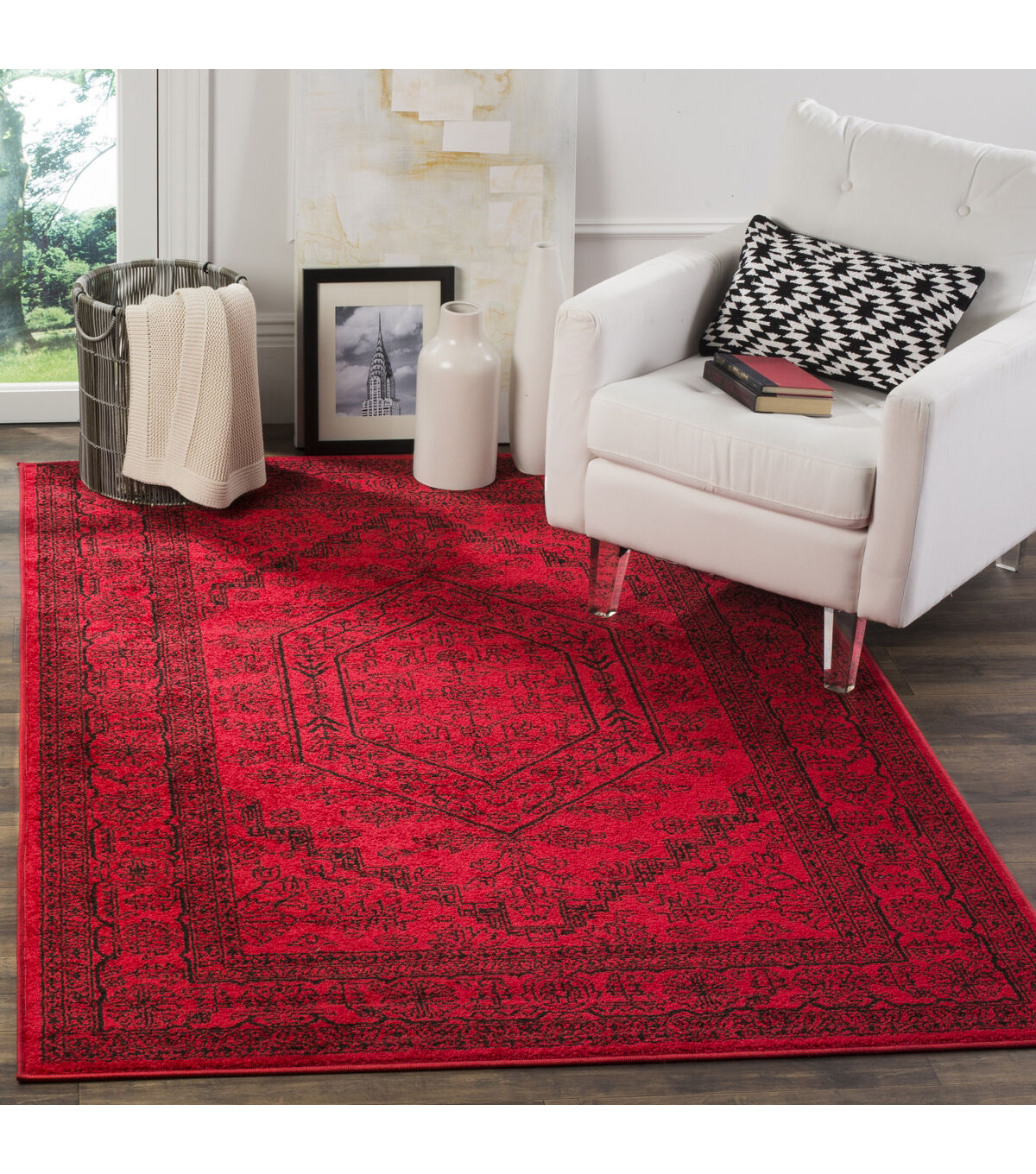 Safavieh Adirondack 108 Red / Black 3' X 5' Sm. Rectangle
