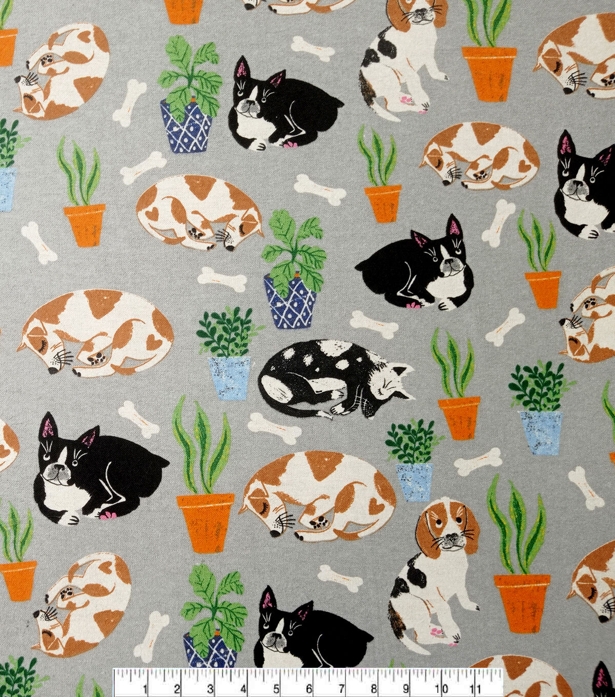 Pups And Plants Super Snuggle Flannel Fabric